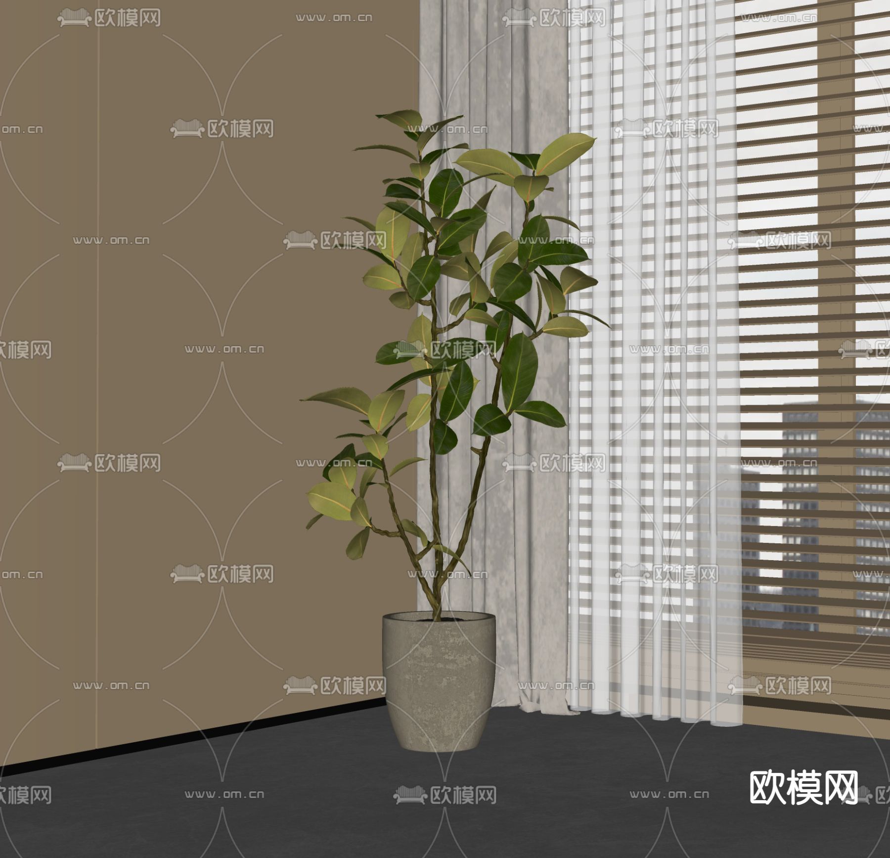 绿植盆栽 盆景su模型下载（渲染图2）