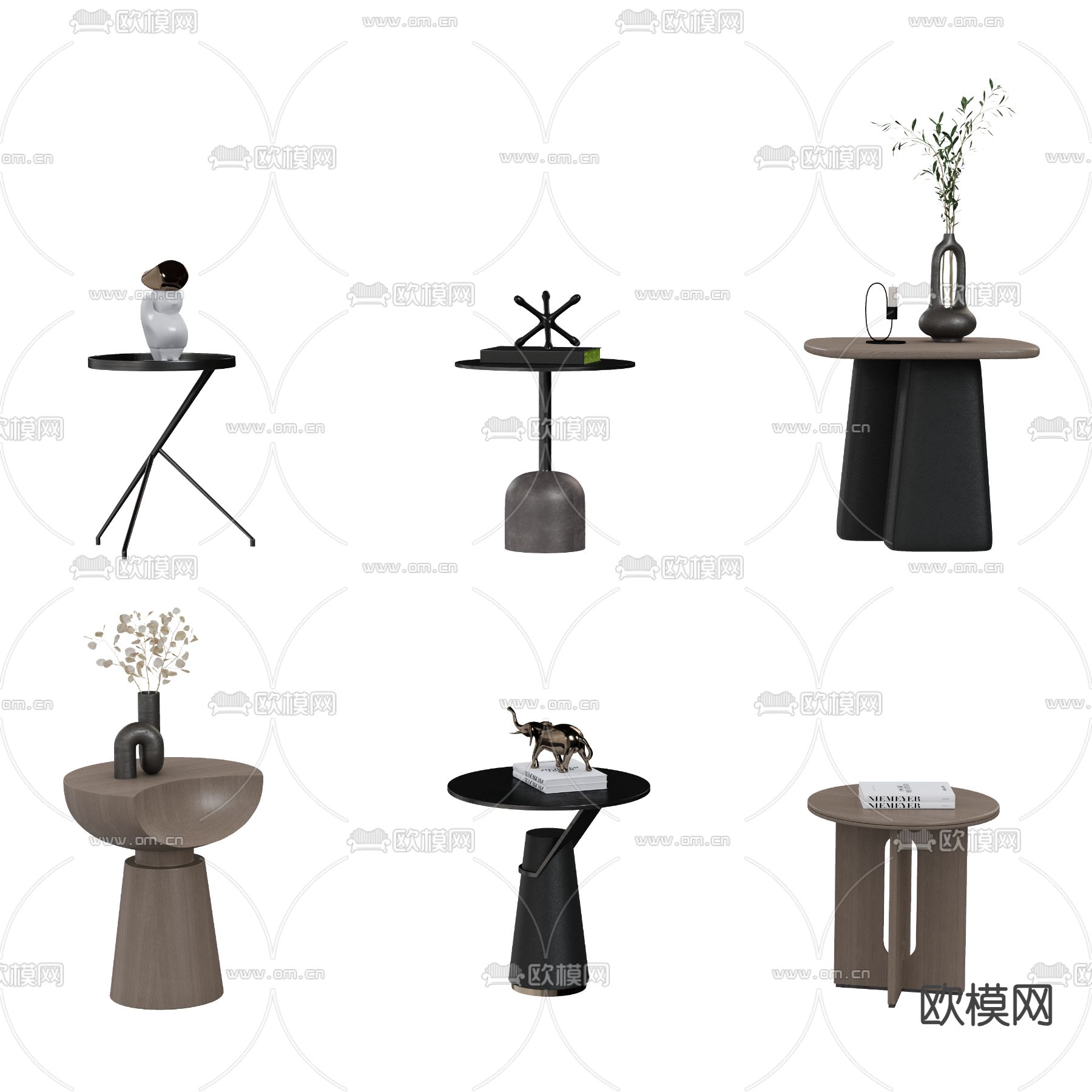 现代角几 圆几 边几su模型下载（渲染图1）