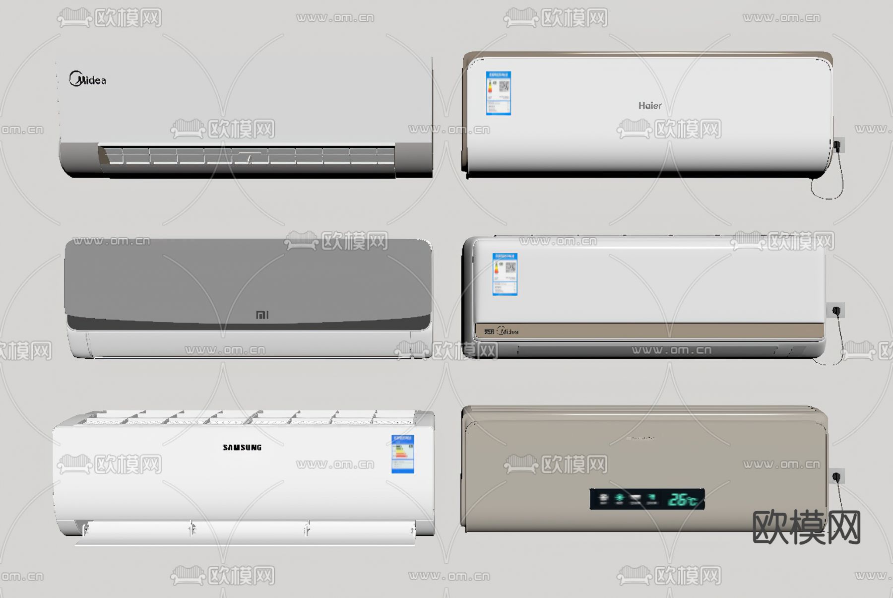 壁挂式空调su模型下载（渲染图2）