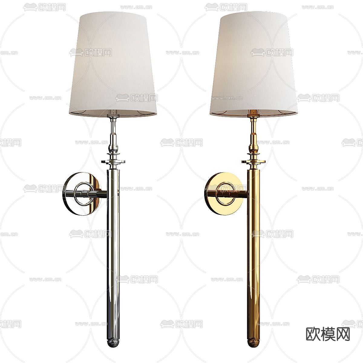 简欧壁灯3d模型下载