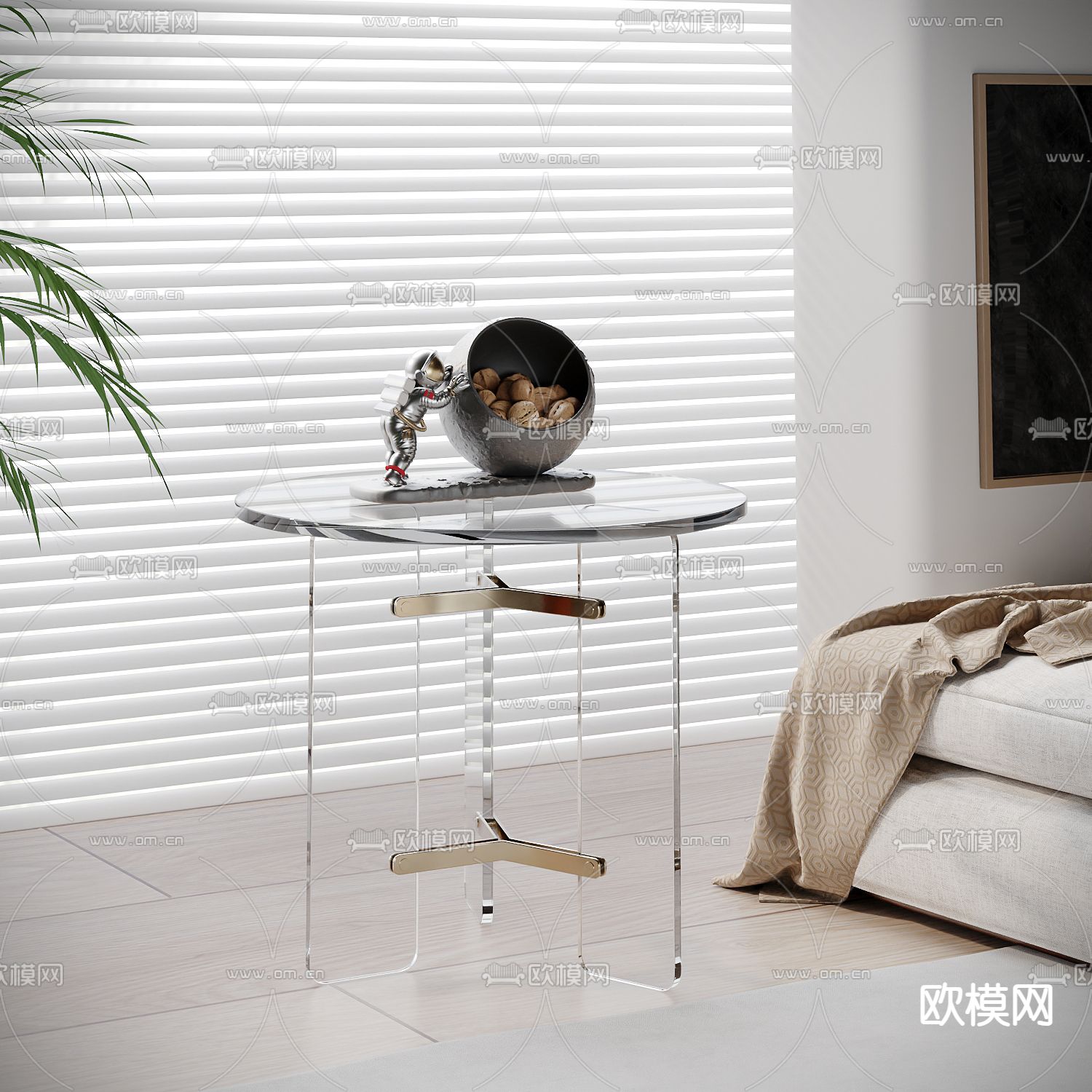 透明边几 角几 圆几 桌几3d模型下载