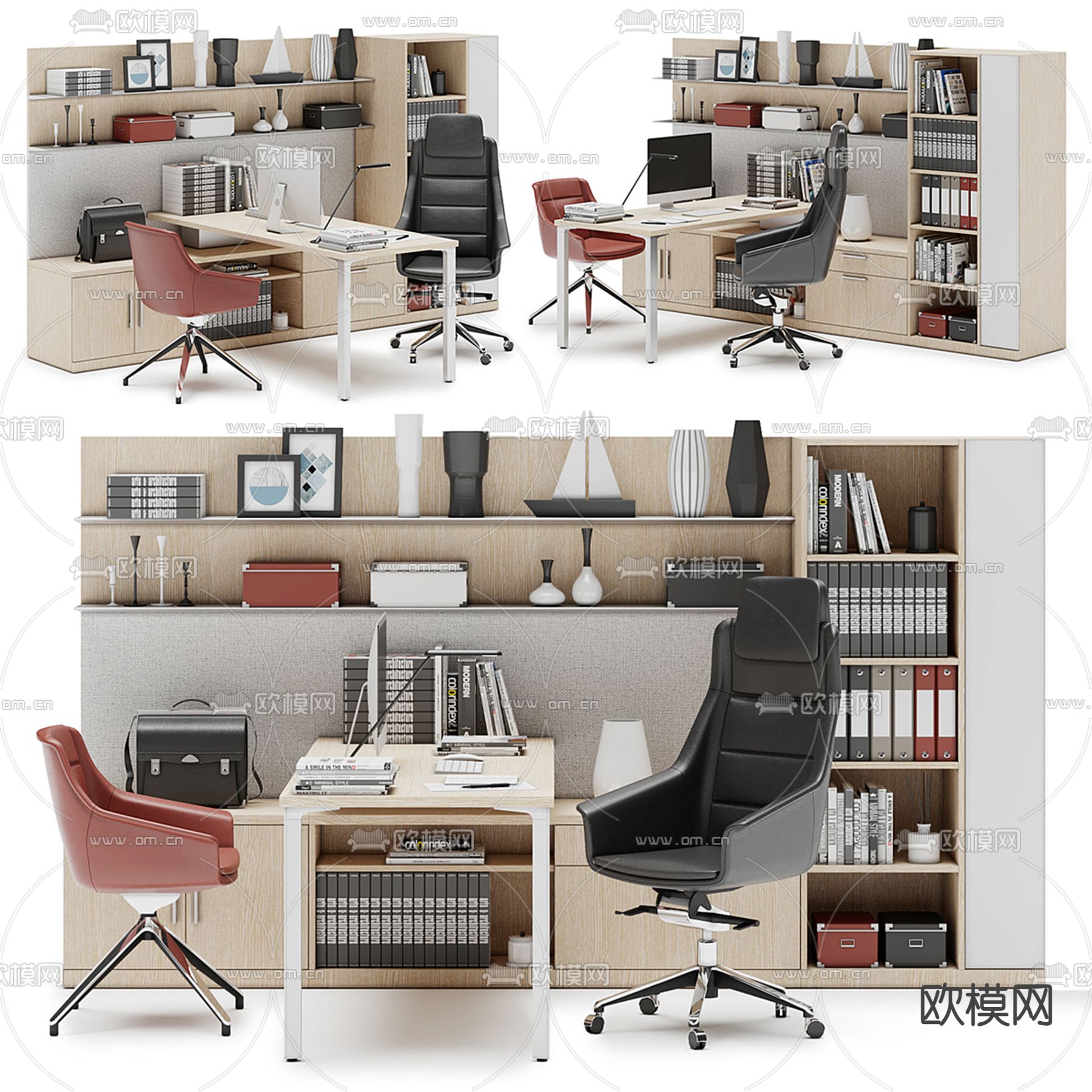 现代办公桌 班台桌 老板桌3d模型下载