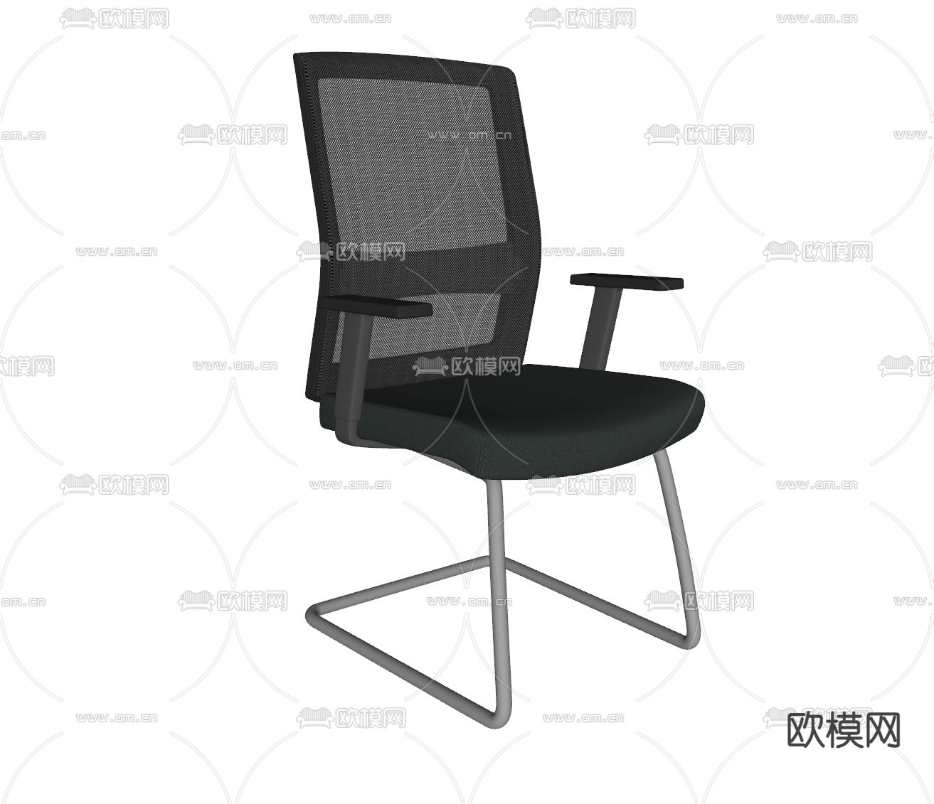 现代办公椅 职员椅 工位su模型下载（渲染图2）