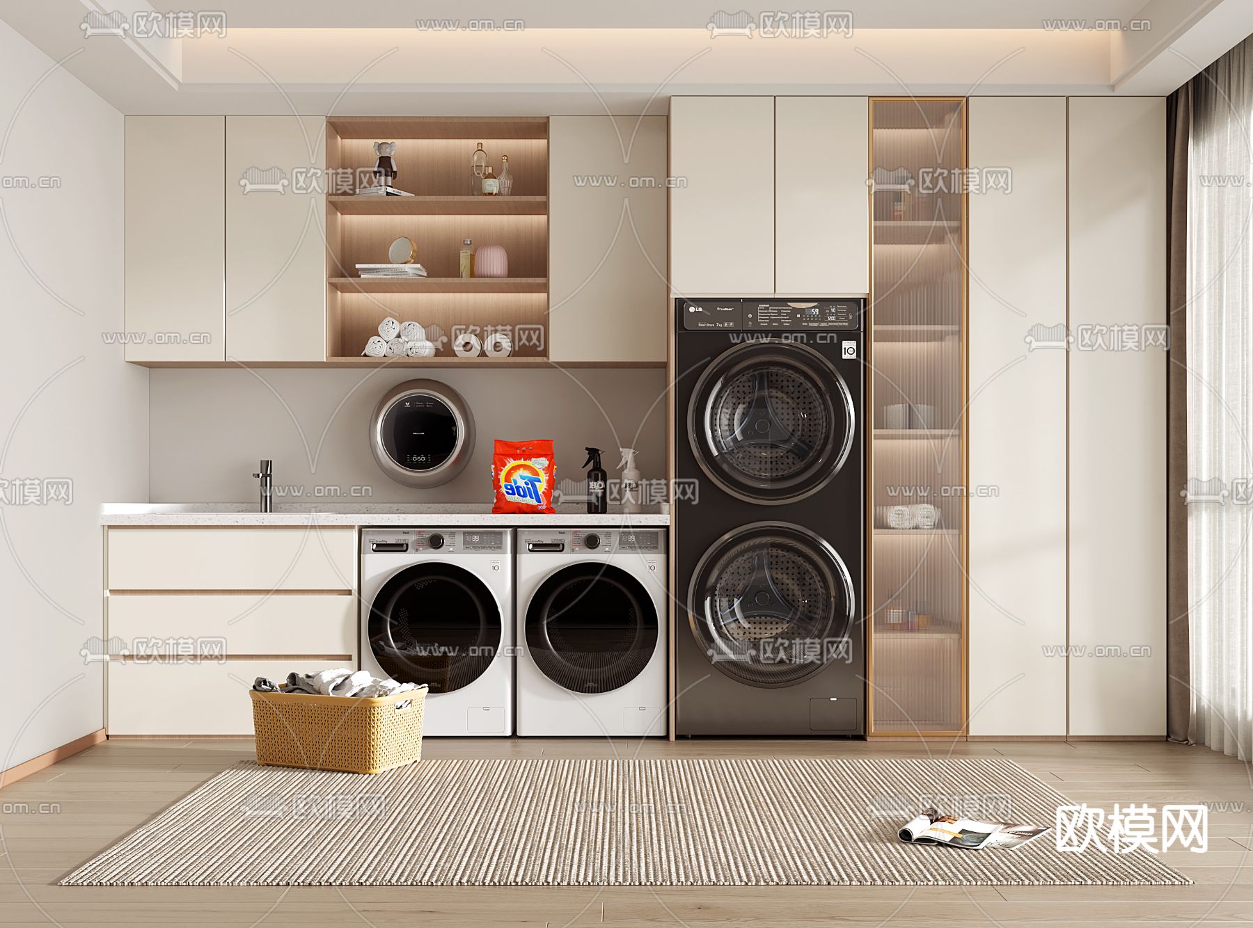 阳台柜 洗衣机柜3d模型下载