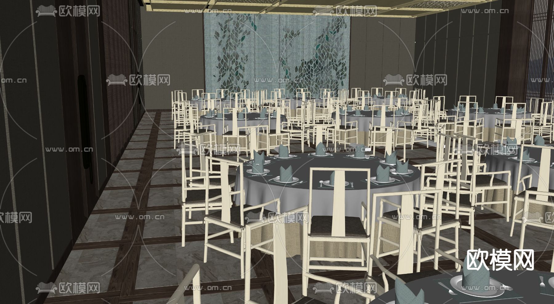 婚礼场地 宴会厅su模型下载（渲染图2）