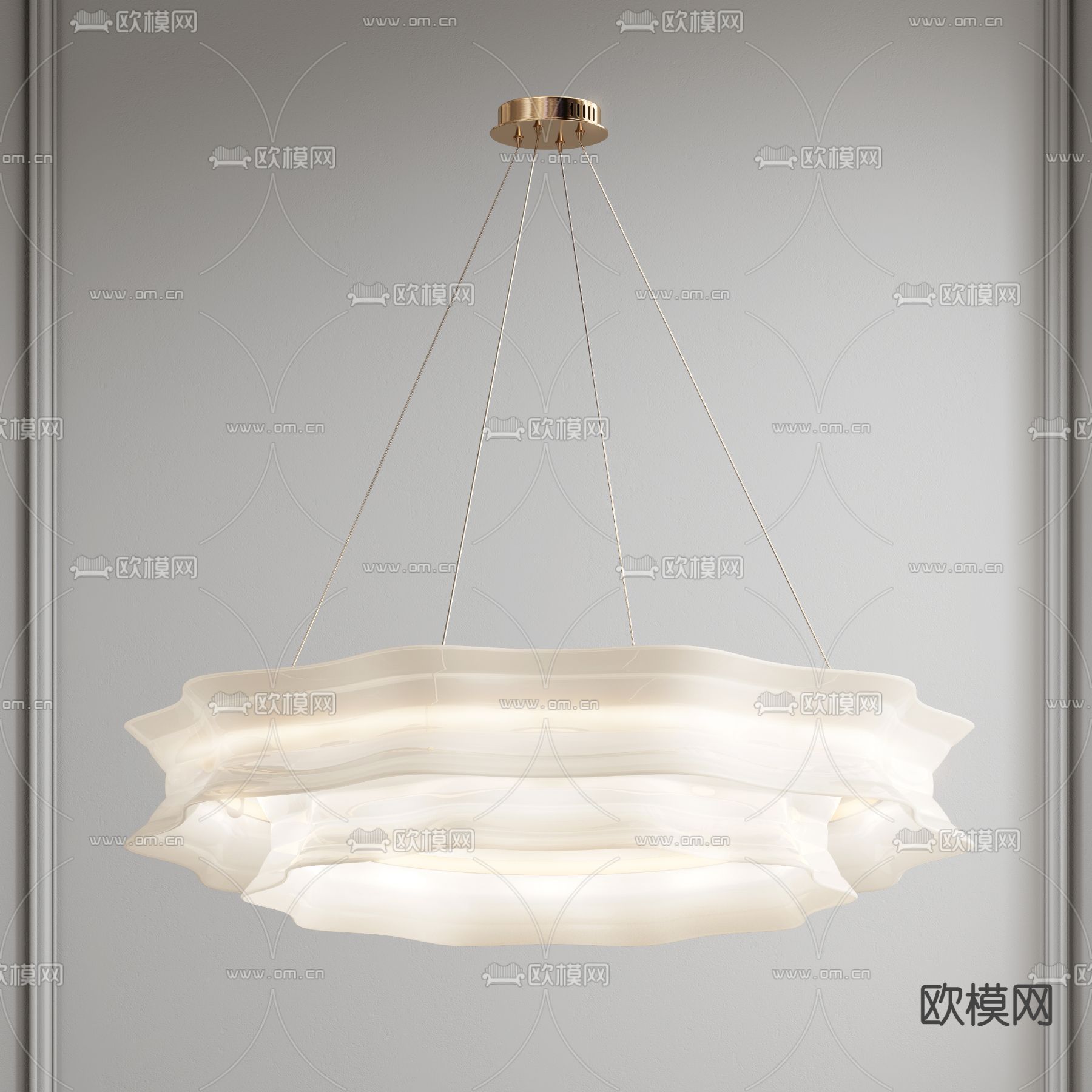 奶油风吊灯 云层吊灯3d模型下载