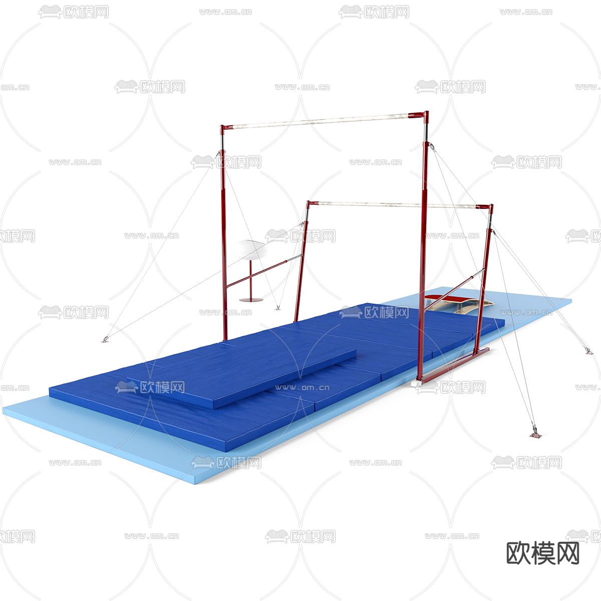 体操器械 高低杠su模型