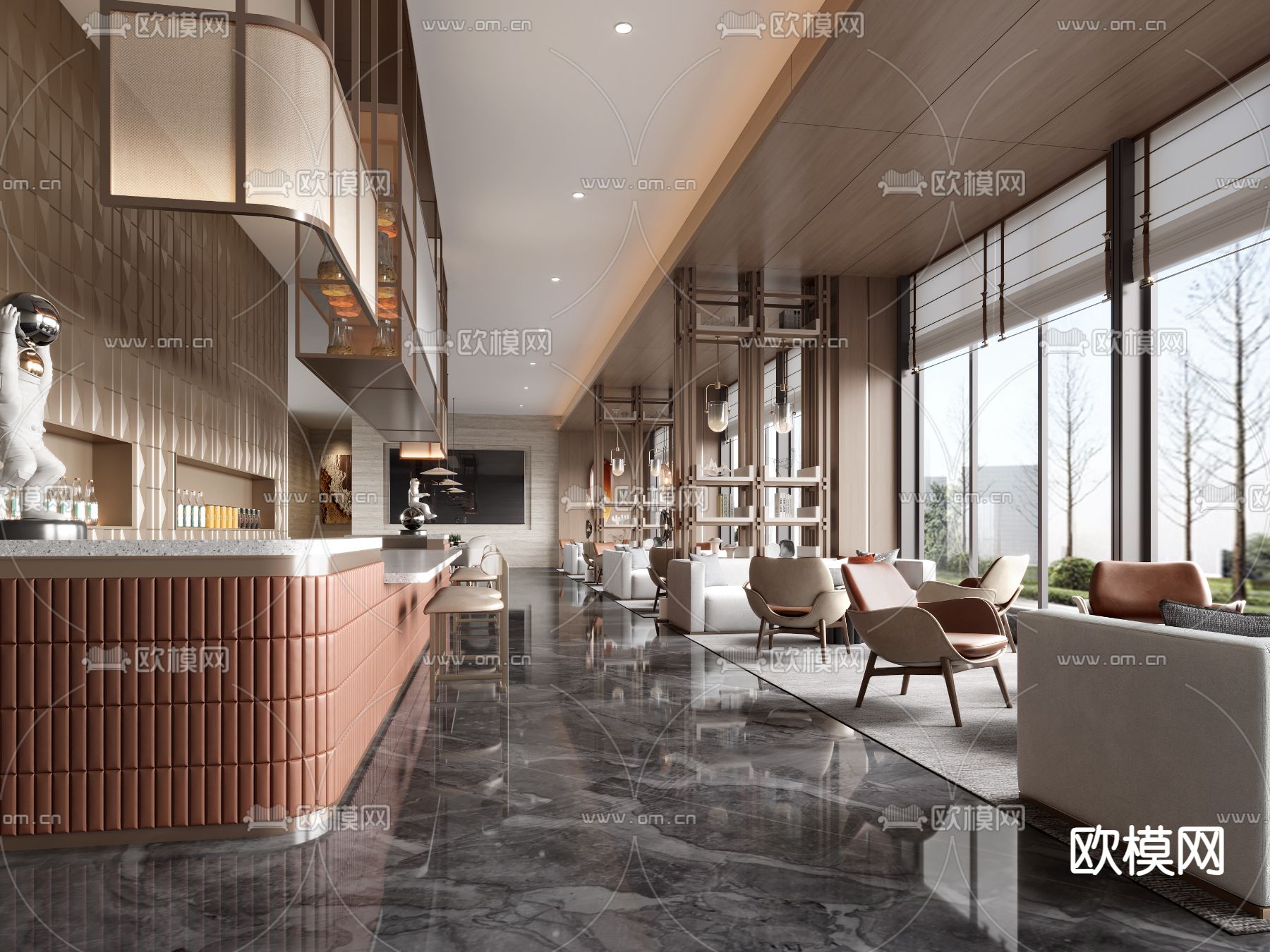 售楼处 接待区 洽谈区3d模型下载