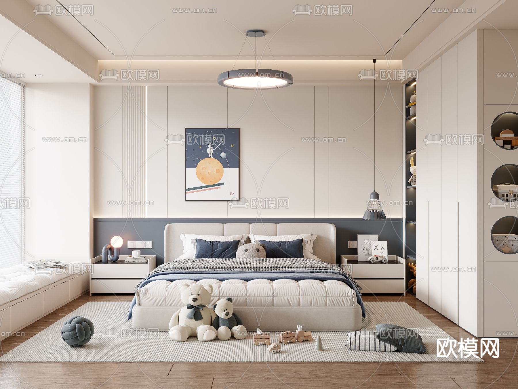 儿童房 男孩房 小孩房卧室3d模型下载