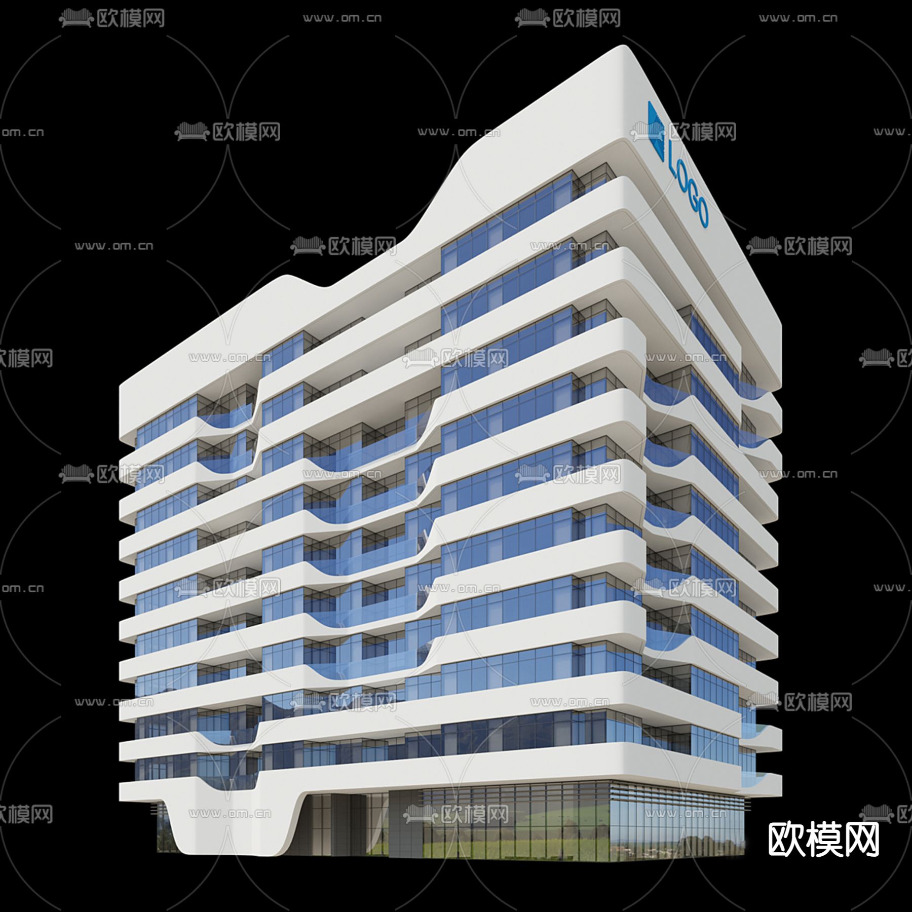 办公楼构件3d模型下载