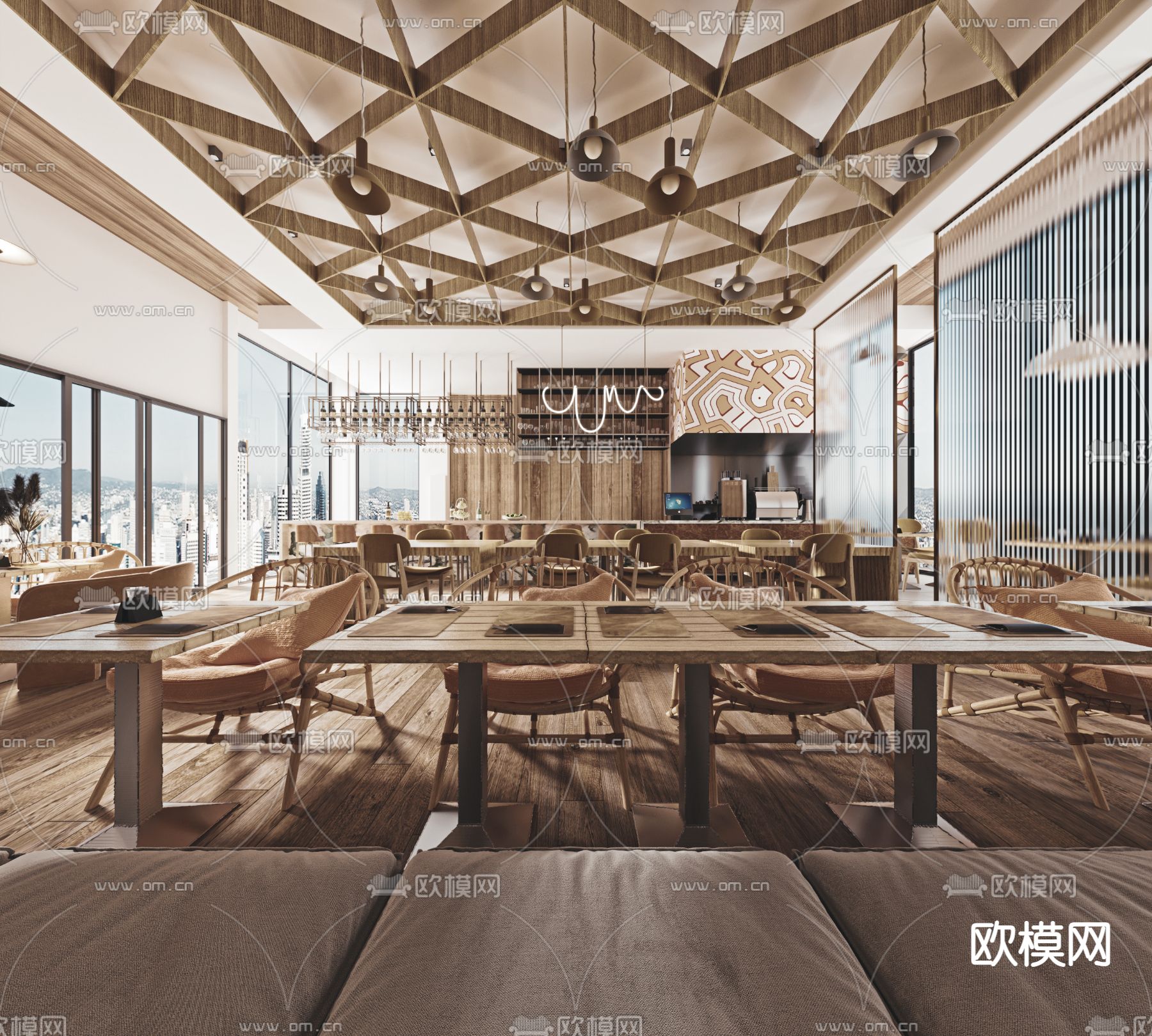 轻食咖啡 西餐厅3d模型下载