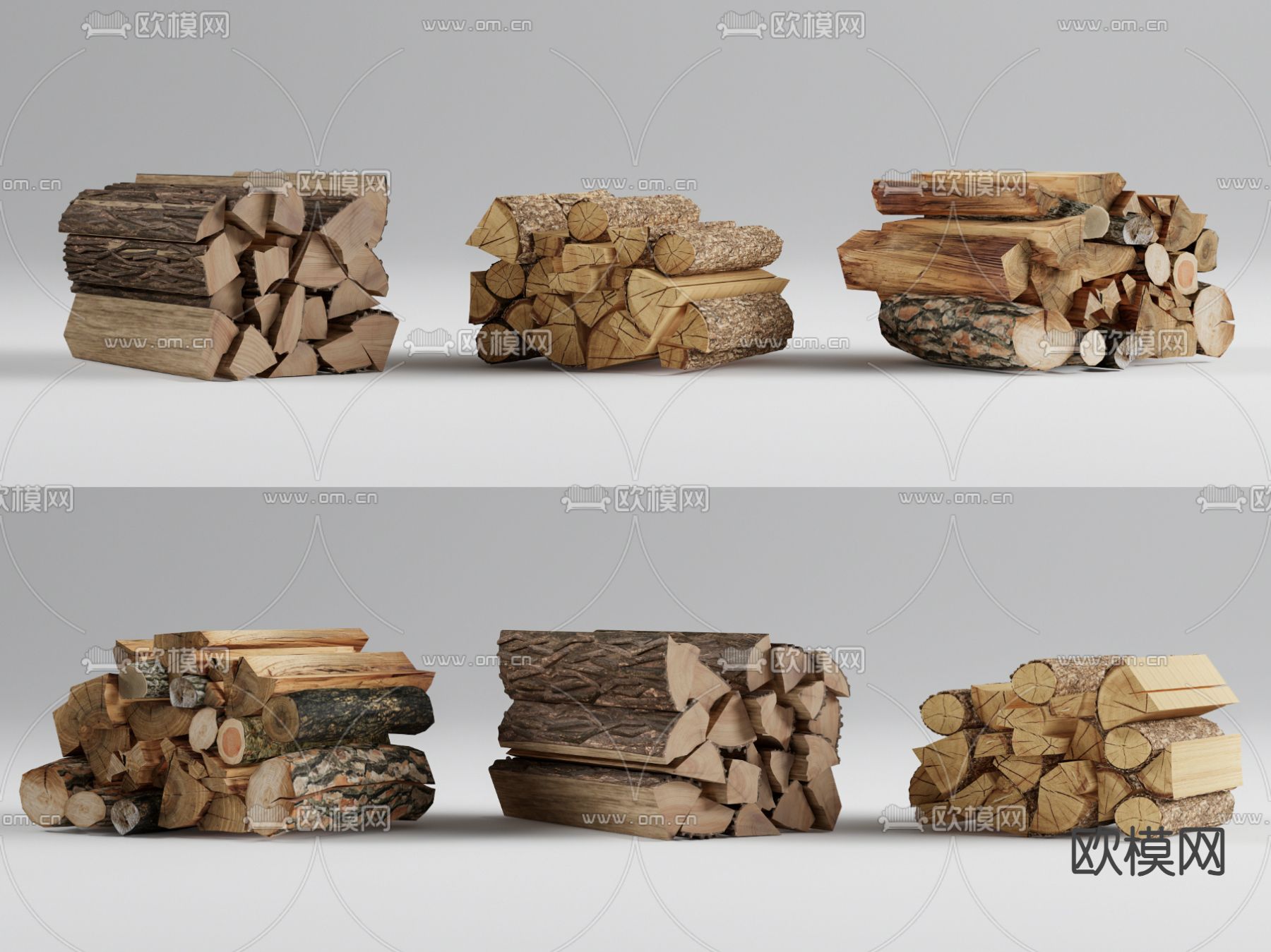 木柴 柴火堆 木柴堆 木棍 木头su模型下载（渲染图1）