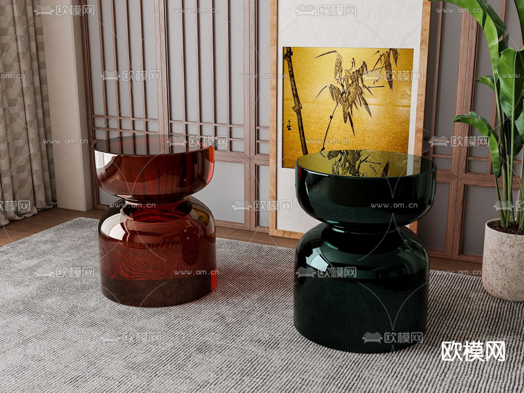 透明凳子 矮凳 换鞋凳3d模型下载