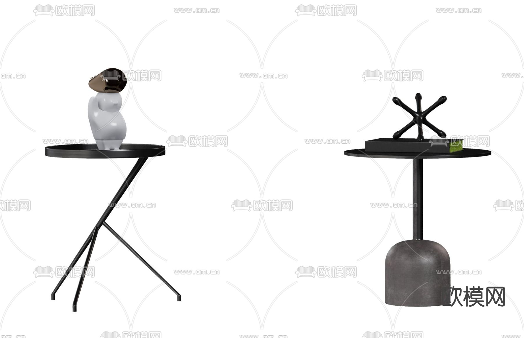 现代角几 圆几 边几su模型下载（渲染图5）