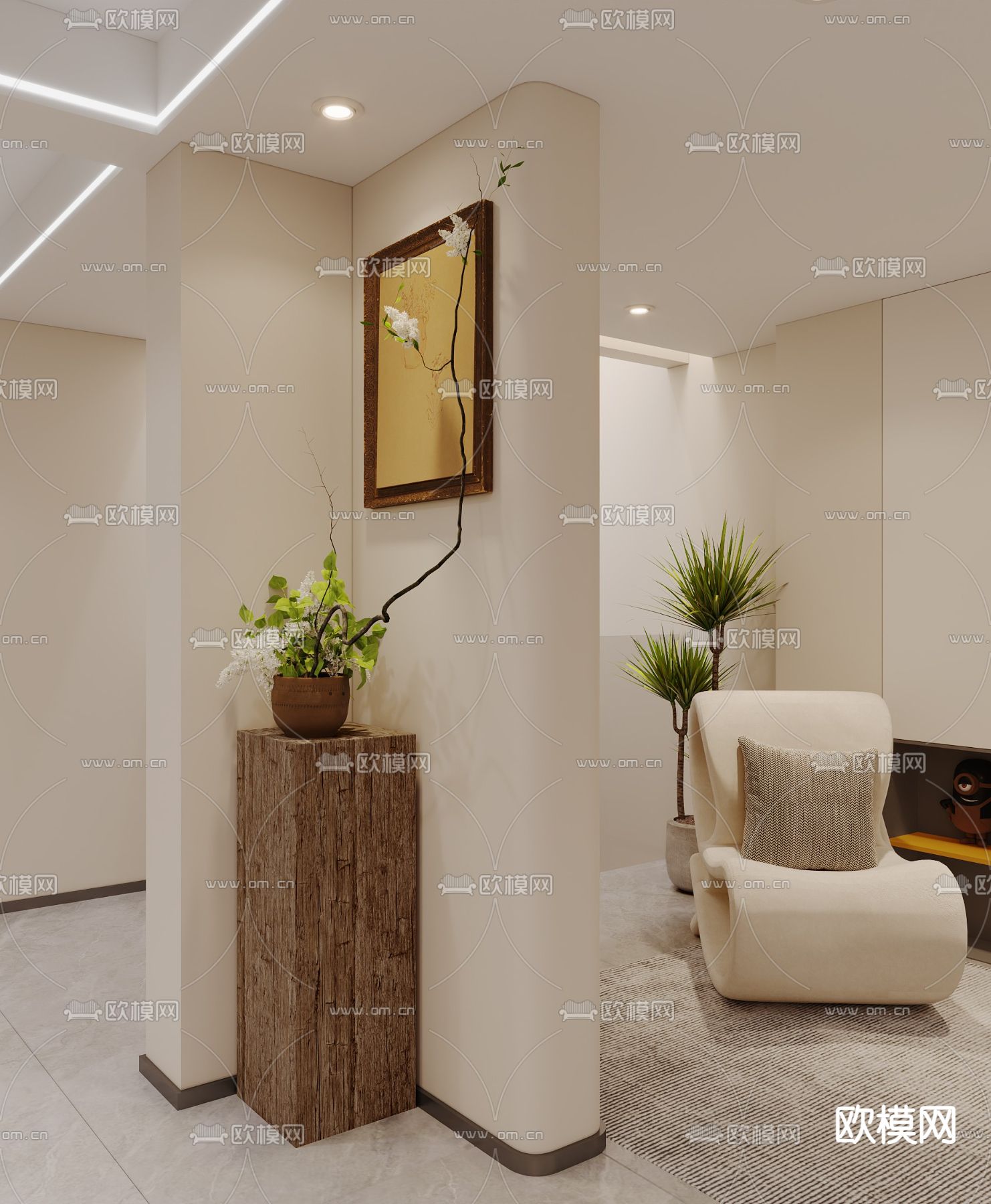 轻奢休闲室 品茶室 娱乐室3d模型下载（渲染图4）