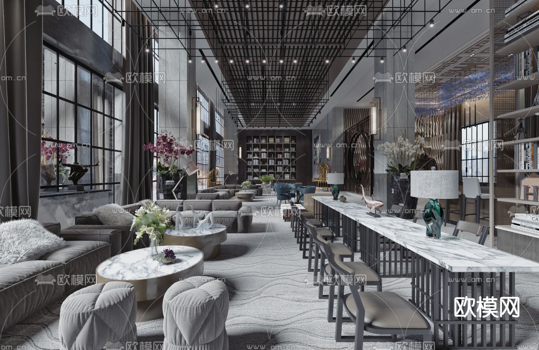 售楼处 洽谈区3d模型下载