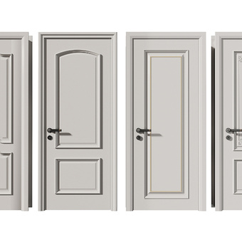 简欧室内门 卧室门 单开门su模型