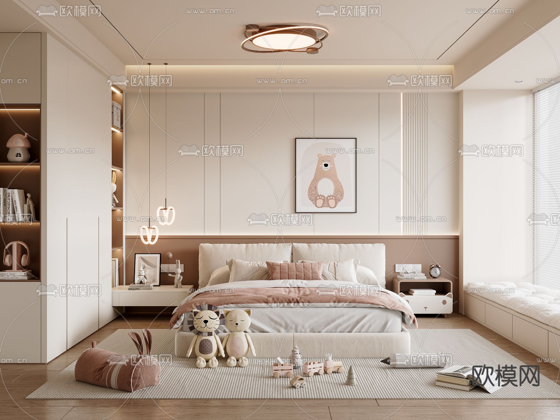 儿童房 女孩房 小孩房卧室3d模型下载