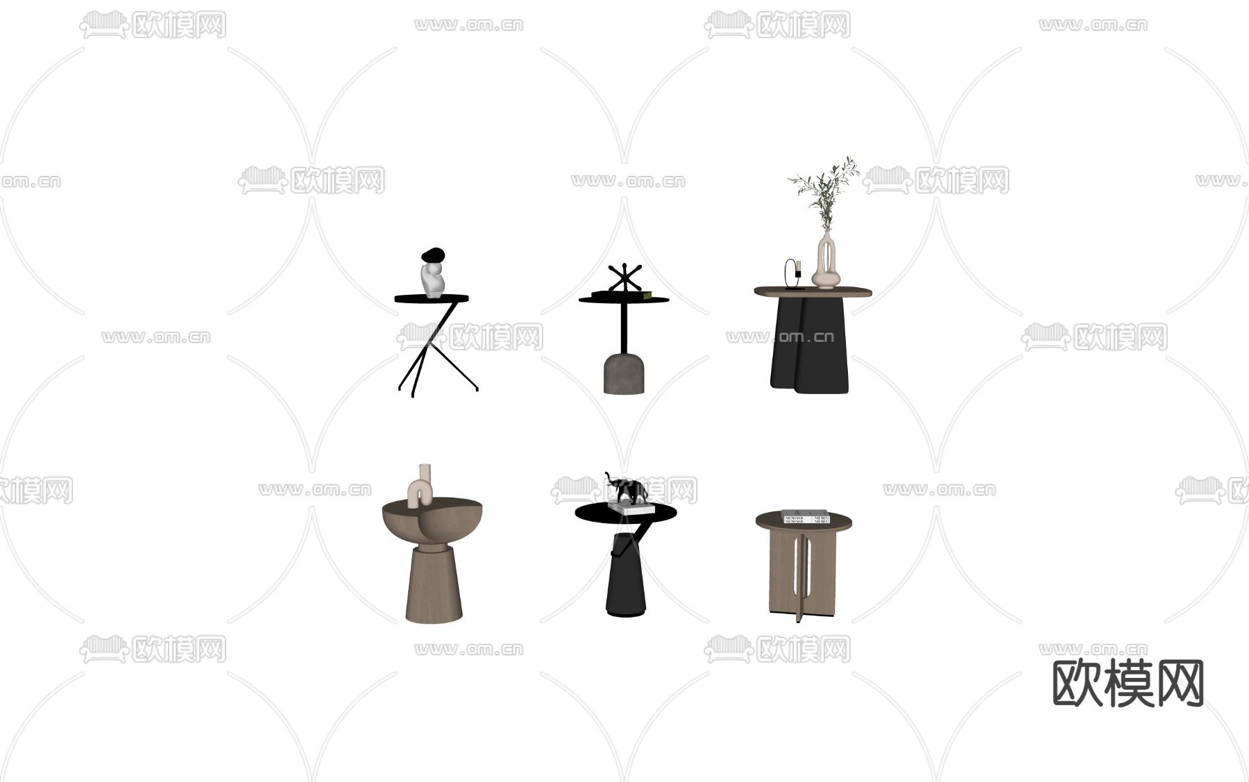 现代角几 圆几 边几su模型下载（渲染图6）