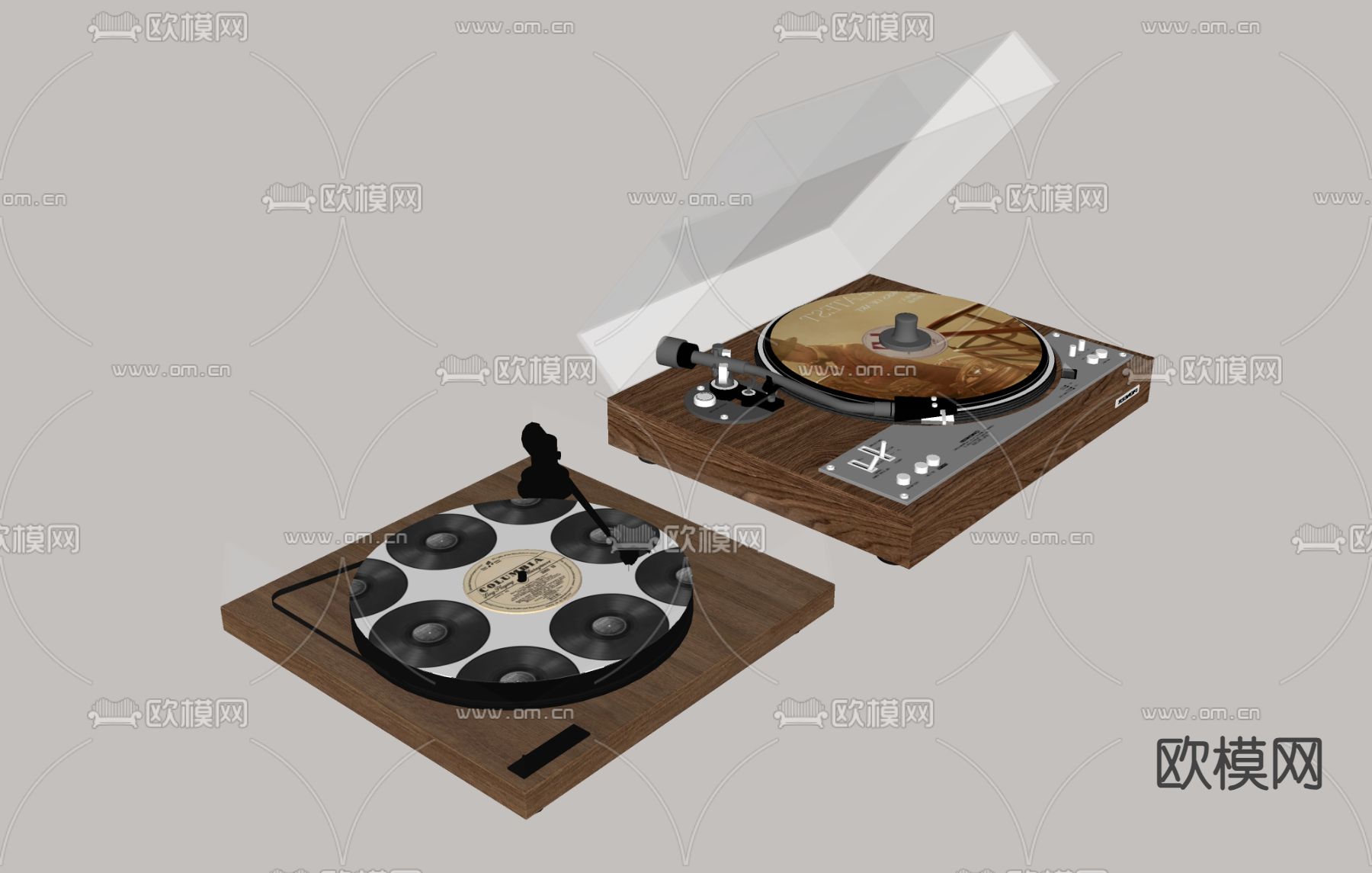 留声机 唱片机 音响su模型下载（渲染图2）