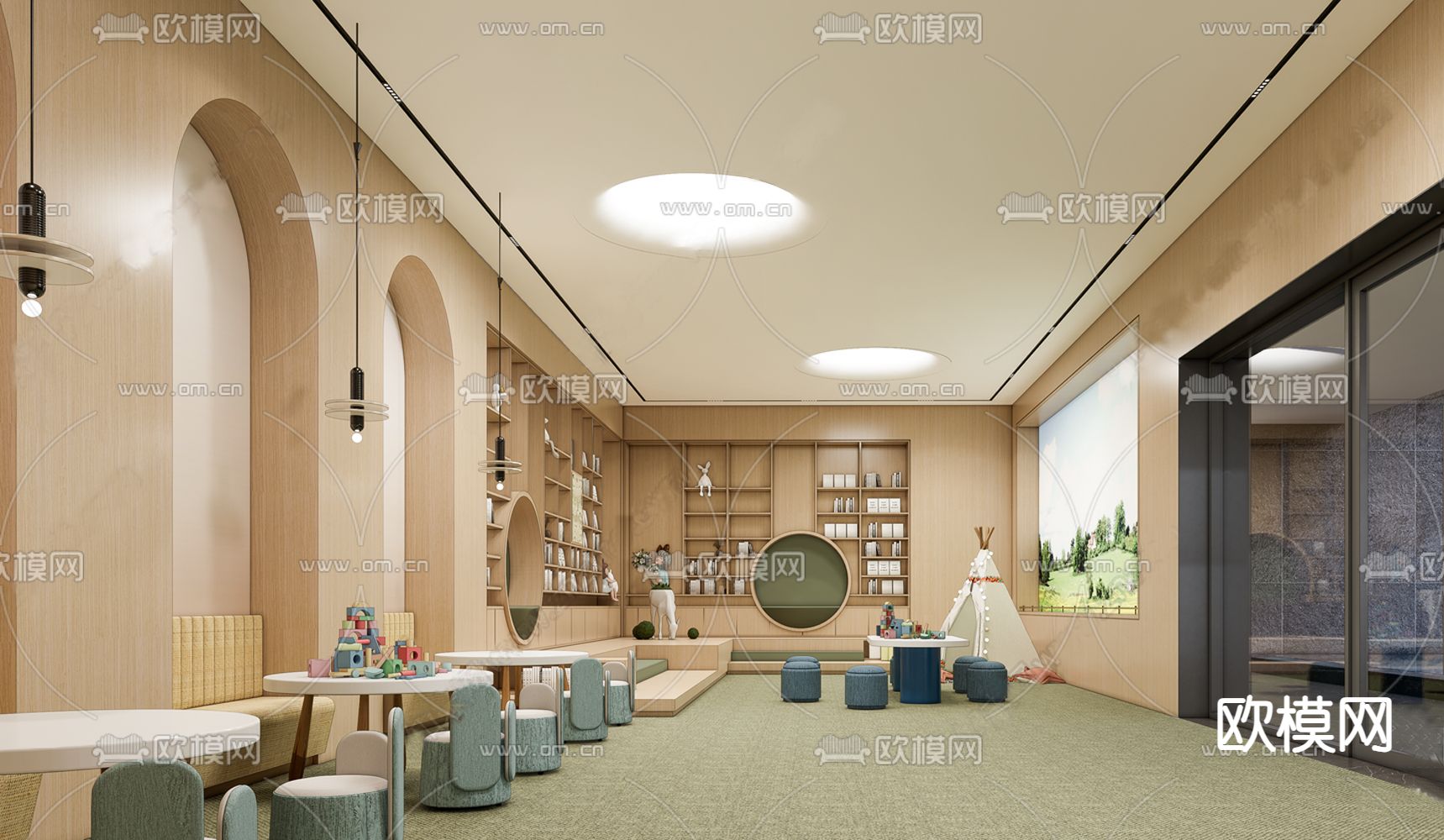 现代售楼处 儿童活动中心3d模型下载