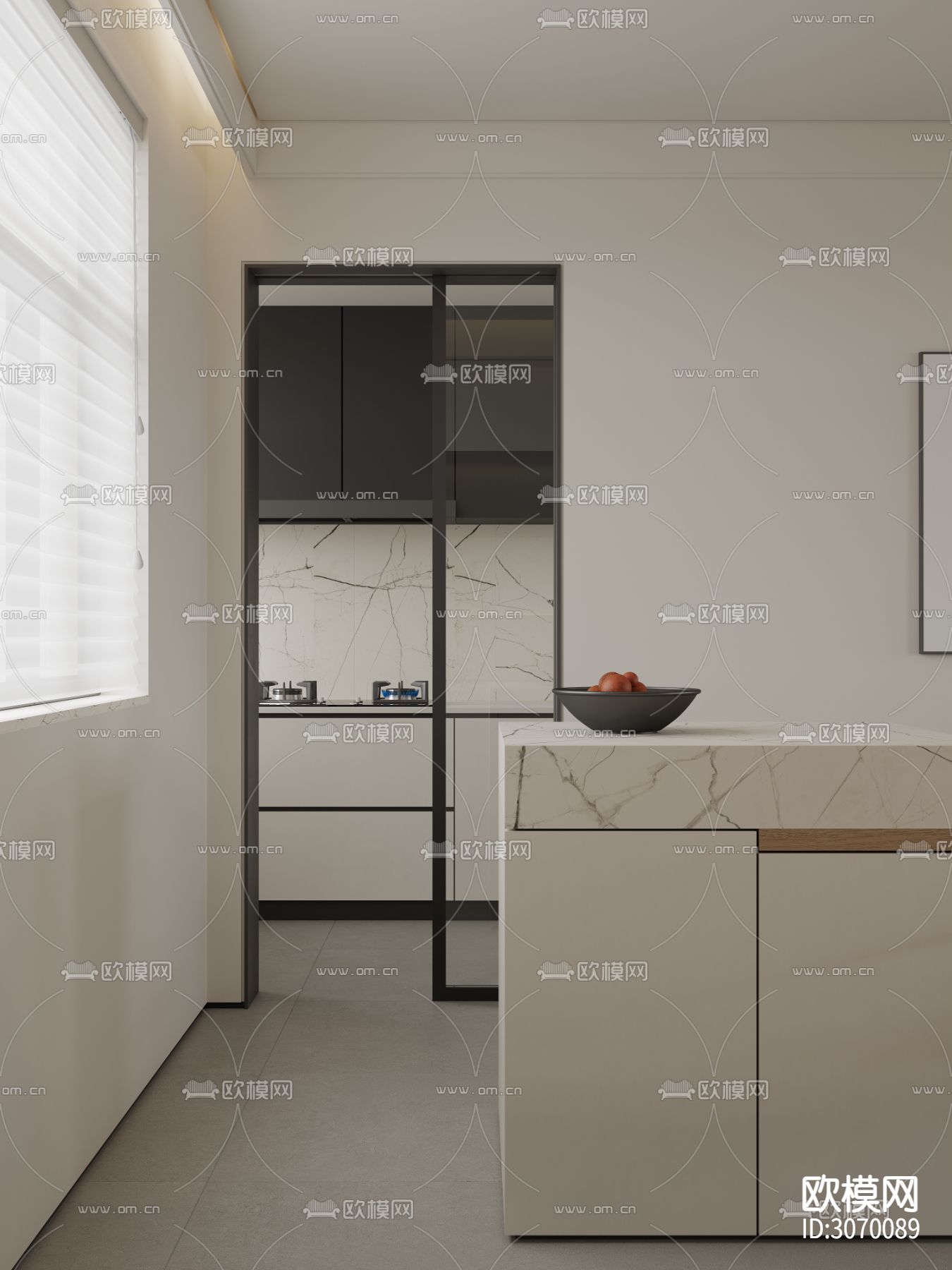 极简客厅 餐厅效果图下载（渲染图5）