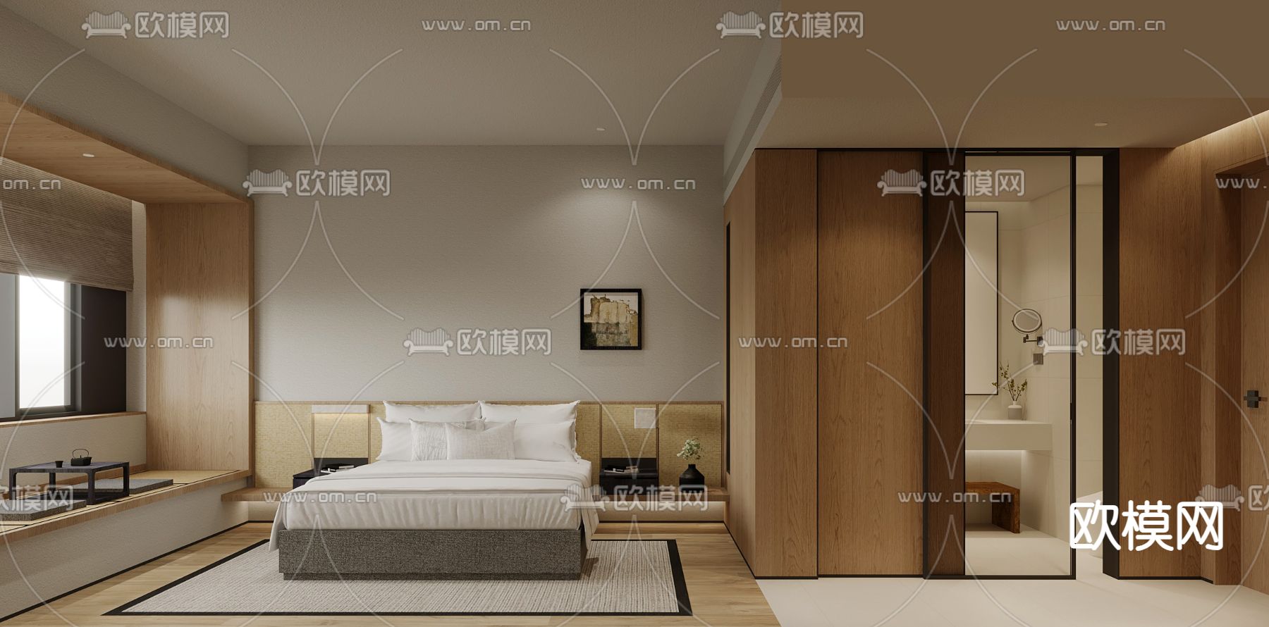 酒店客房 大床房3d模型下载