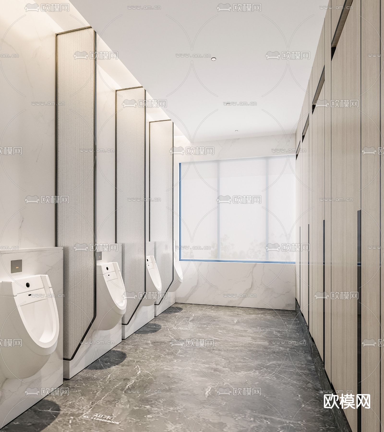 公共卫生间3d模型下载（渲染图2）