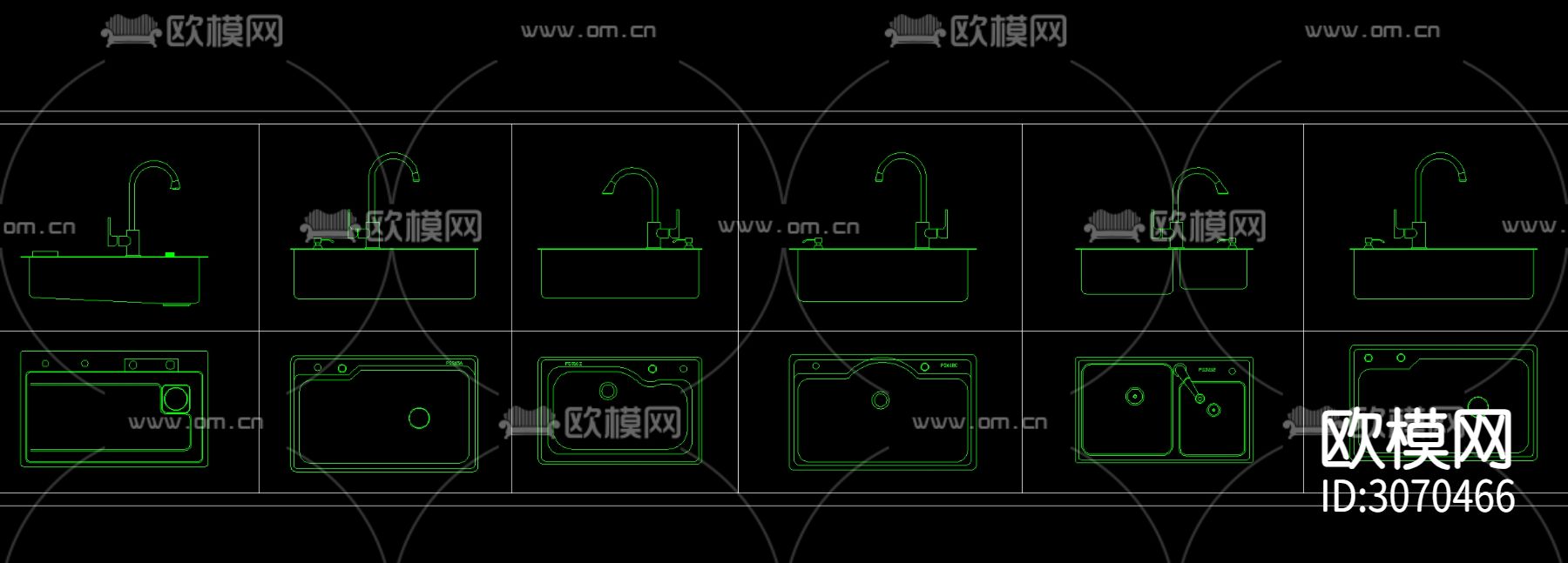 2024水槽模型cad图库下载