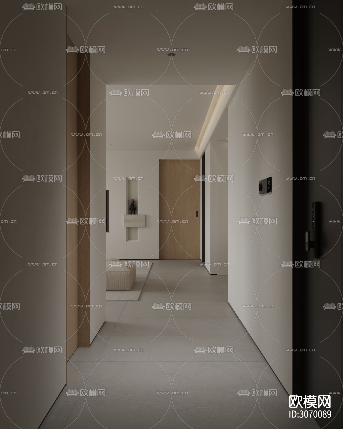 极简客厅 餐厅效果图下载（渲染图9）