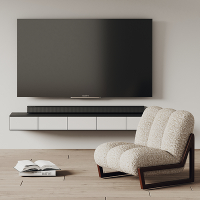  现代电视机 电视柜su模型 