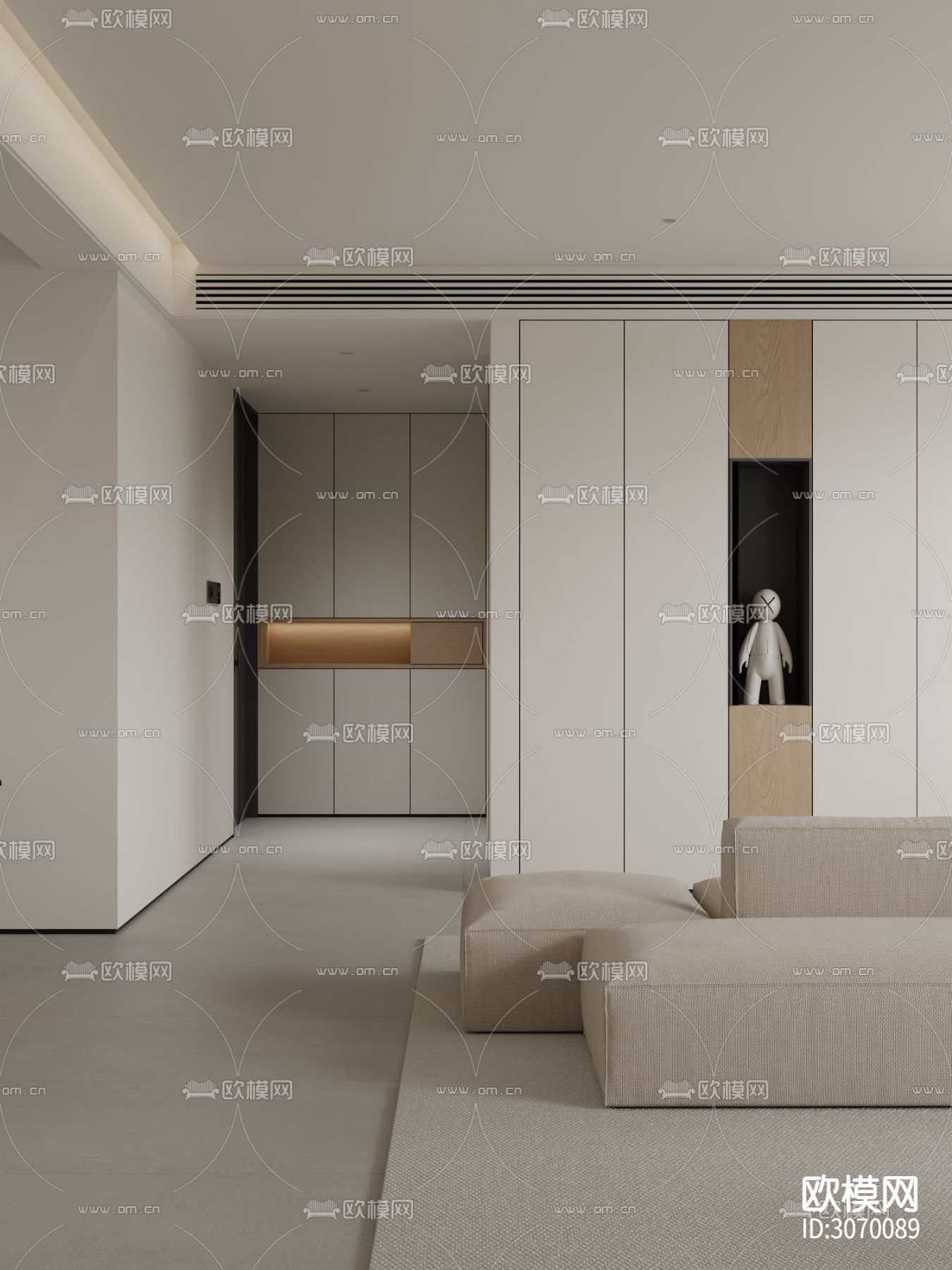 极简客厅 餐厅效果图下载（渲染图8）