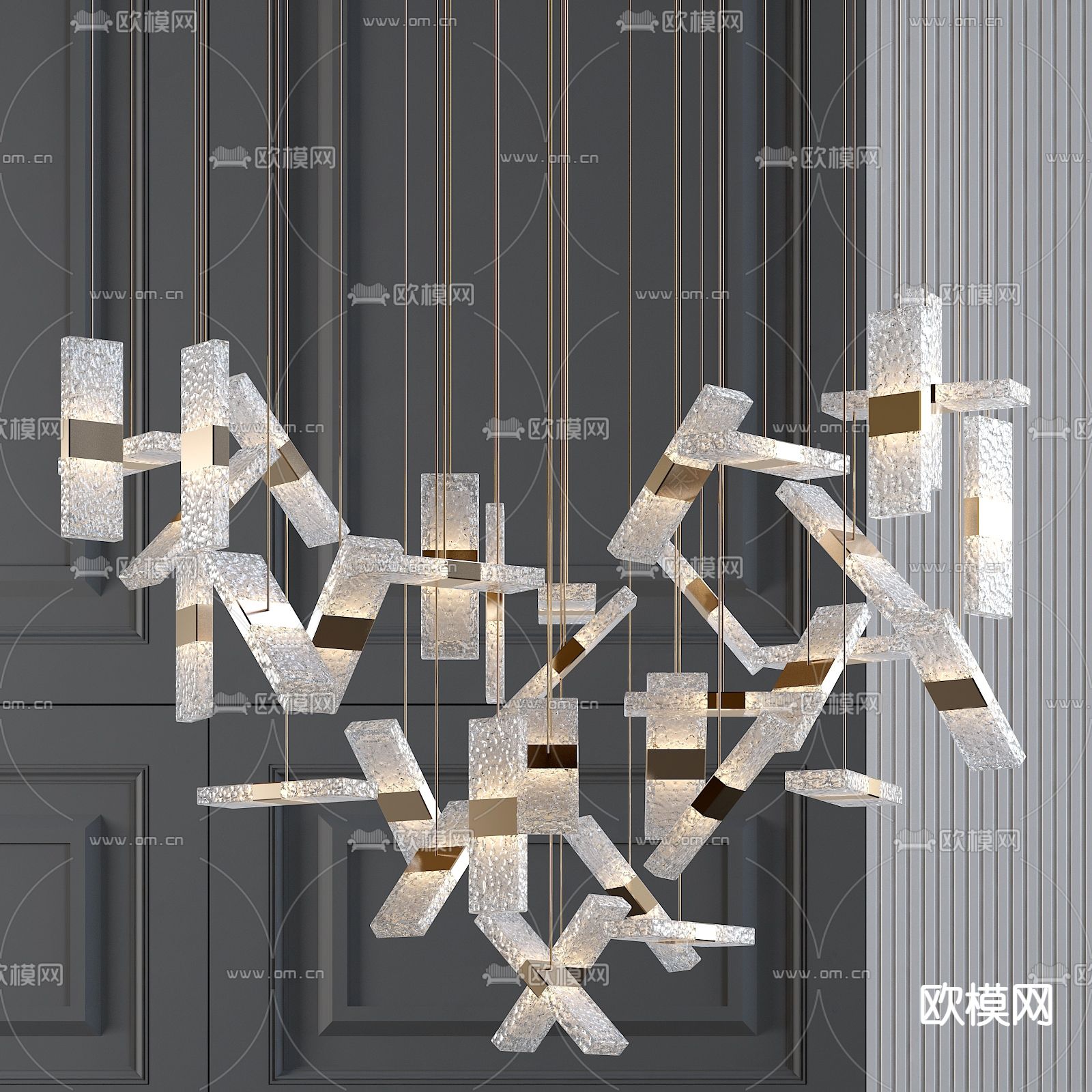 轻奢吊灯 水晶装饰灯3d模型下载