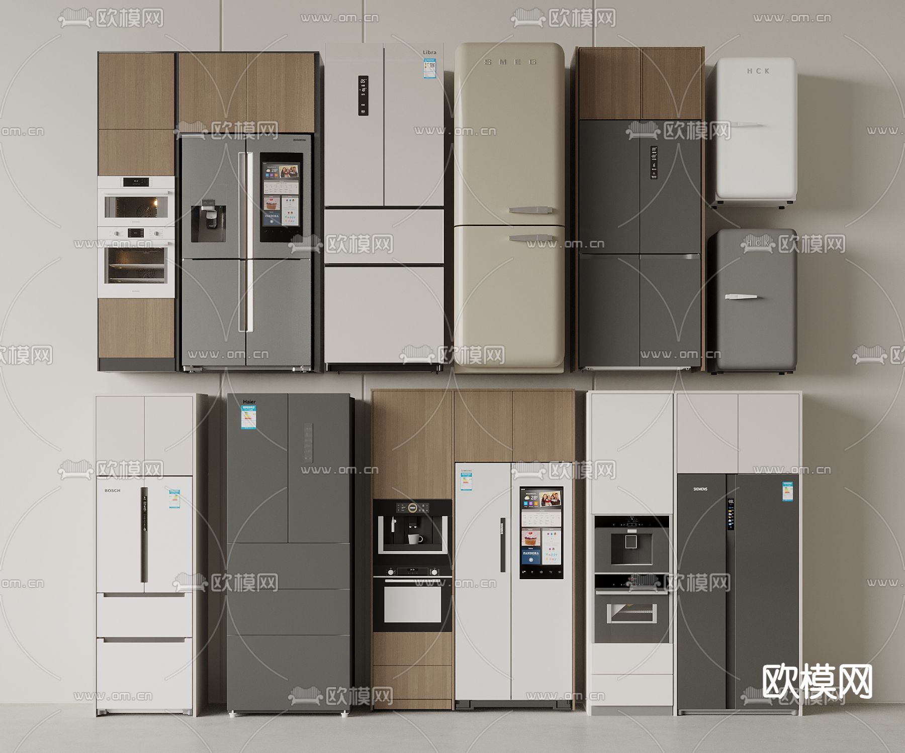 智能冰箱 冰柜3d模型下载