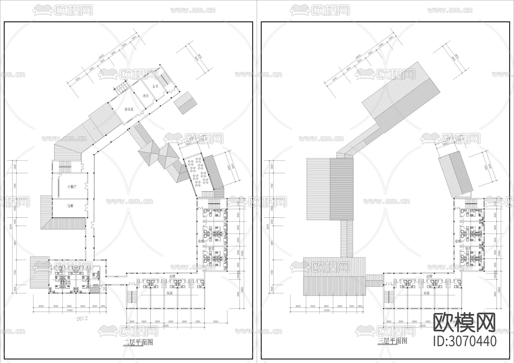 4800㎡新中式 民宿 酒店方案cad施工图下载（渲染图1）