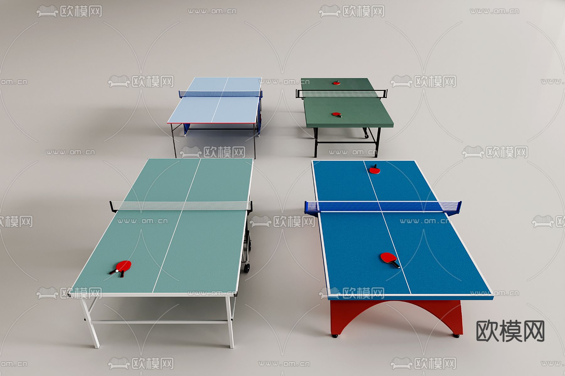 乒乓球台 乒乓球桌3d模型下载