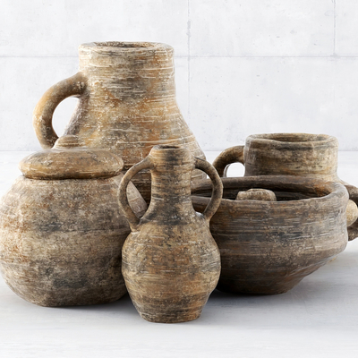  侘寂风罐子 陶罐su模型 