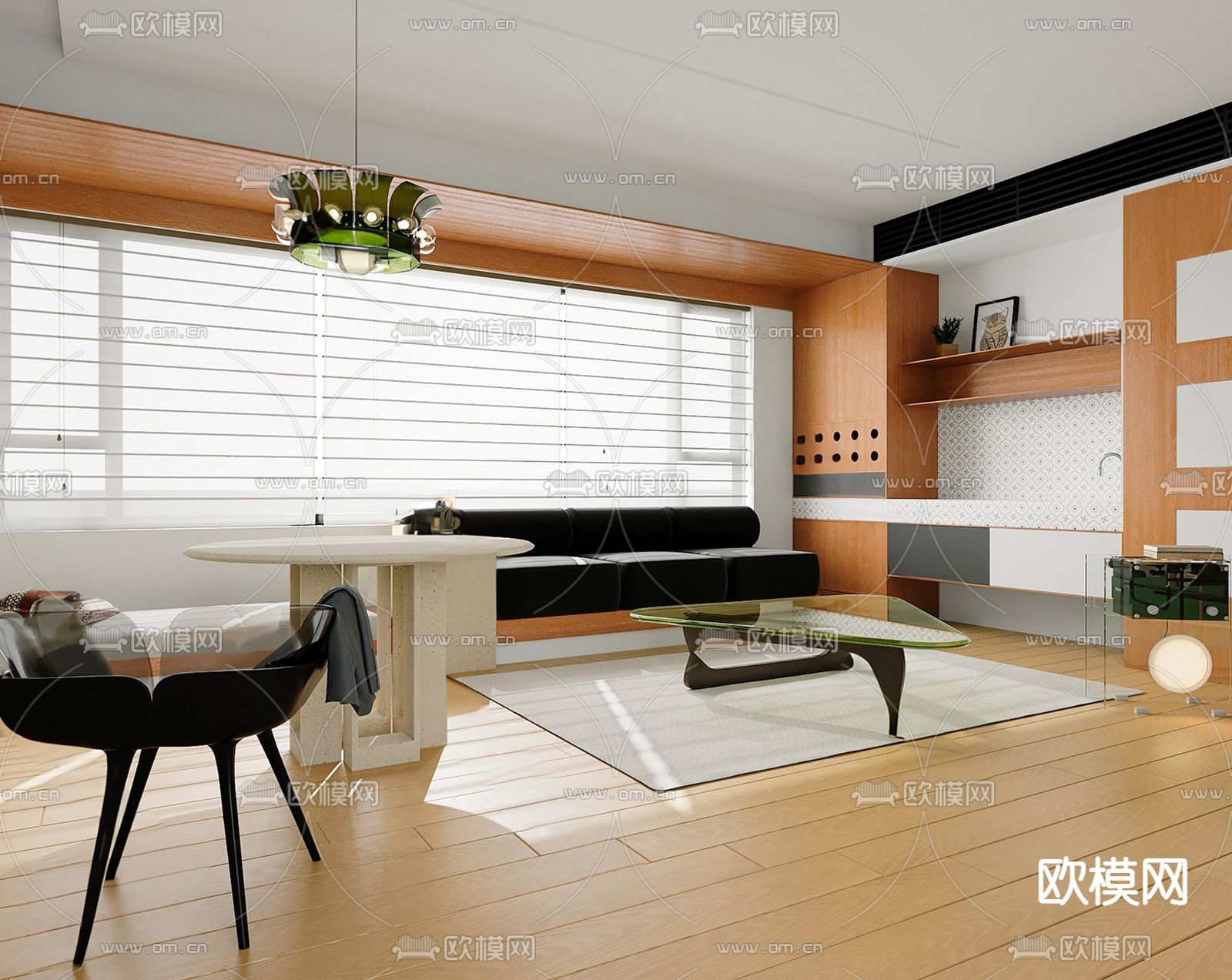 包豪斯公寓客厅su模型下载（渲染图1）