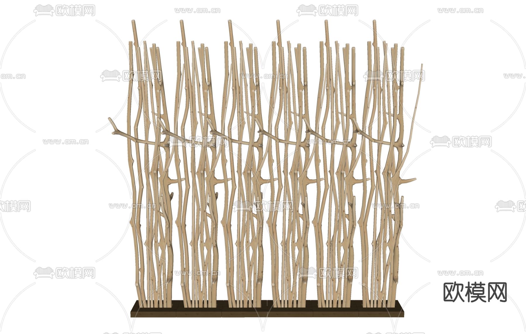 隔断 栅栏 木栅栏 屏风su模型下载（渲染图2）