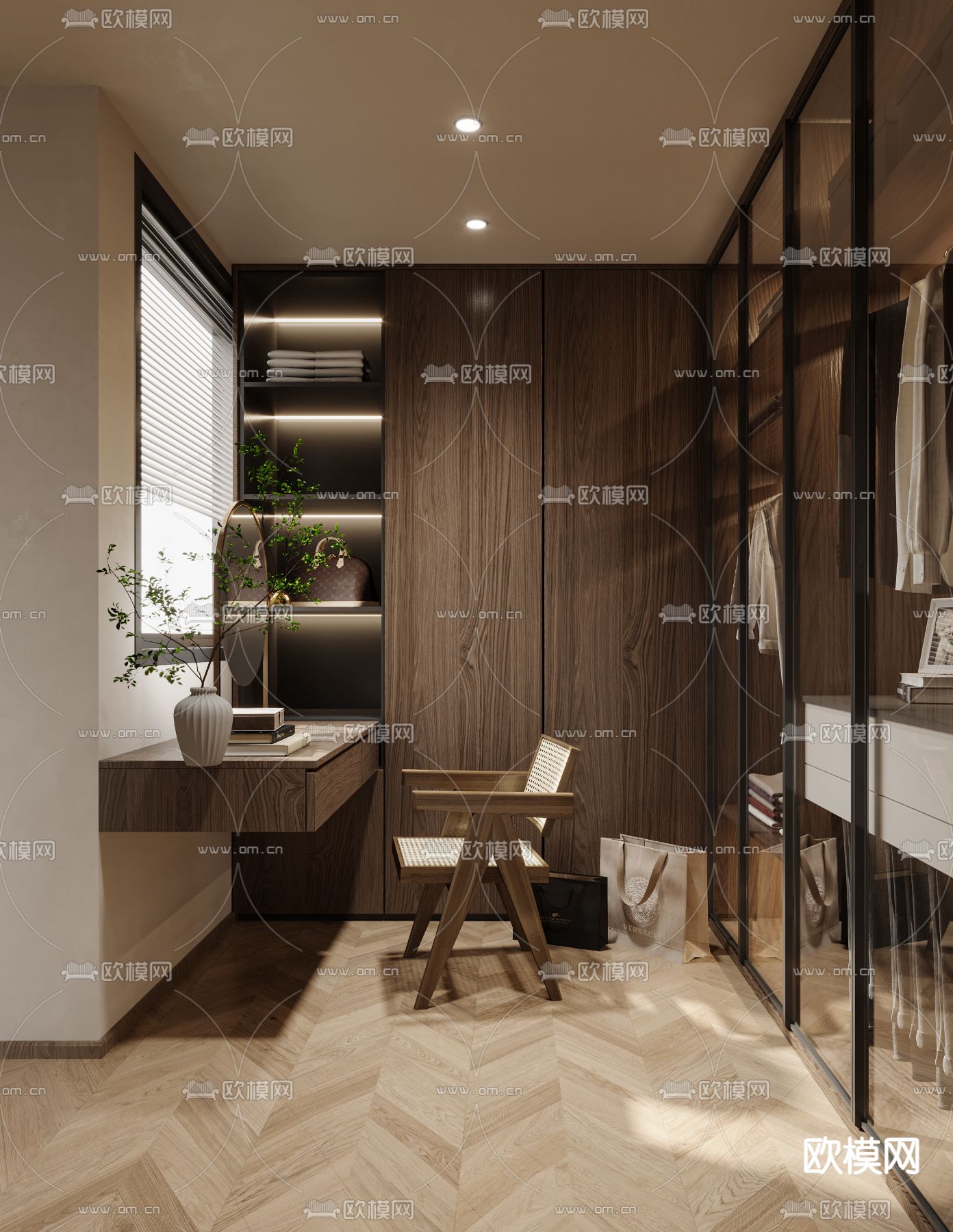 侘寂衣帽间3d模型下载