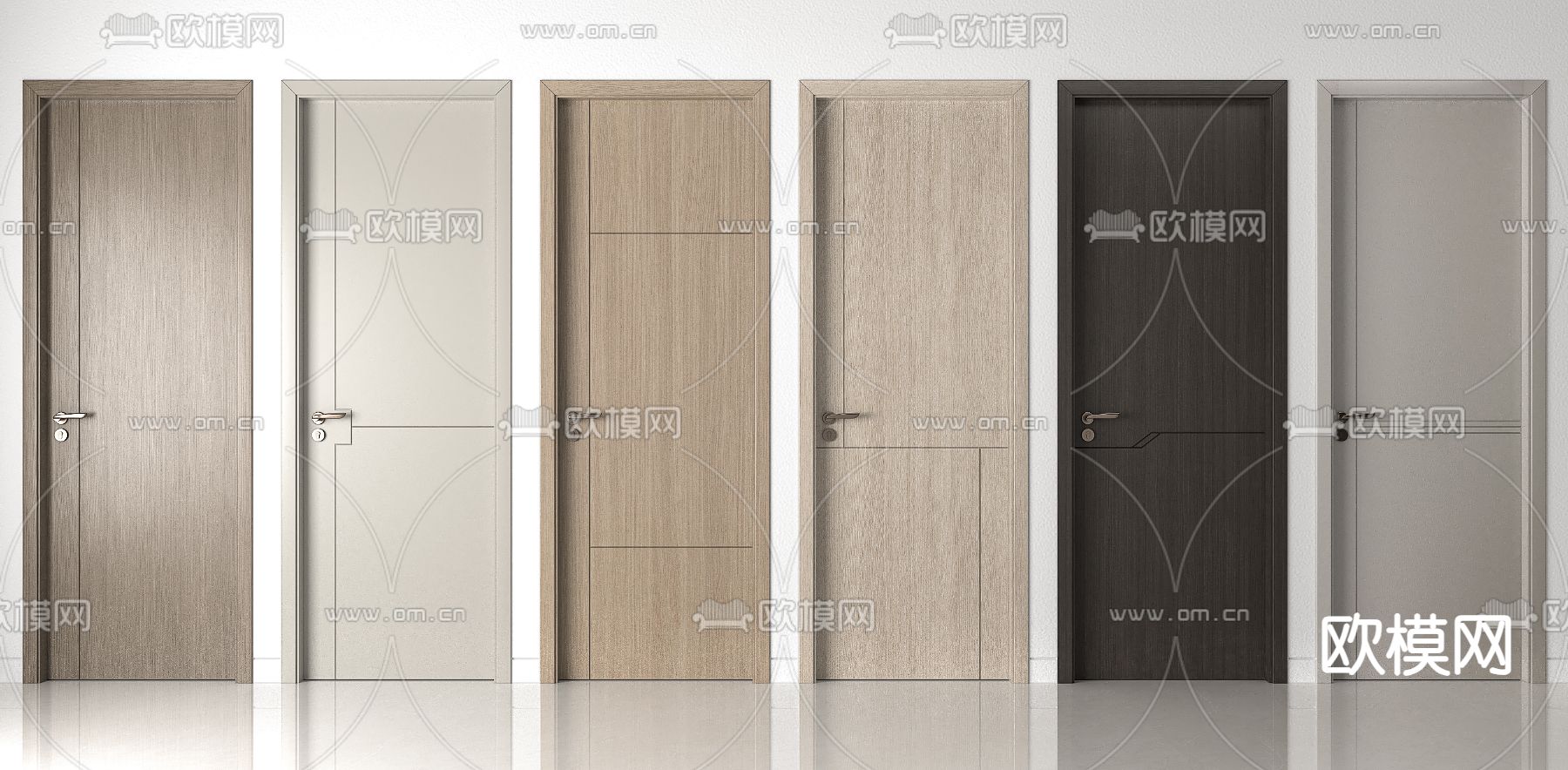 单开门 平开门 卧室门 木门3d模型下载