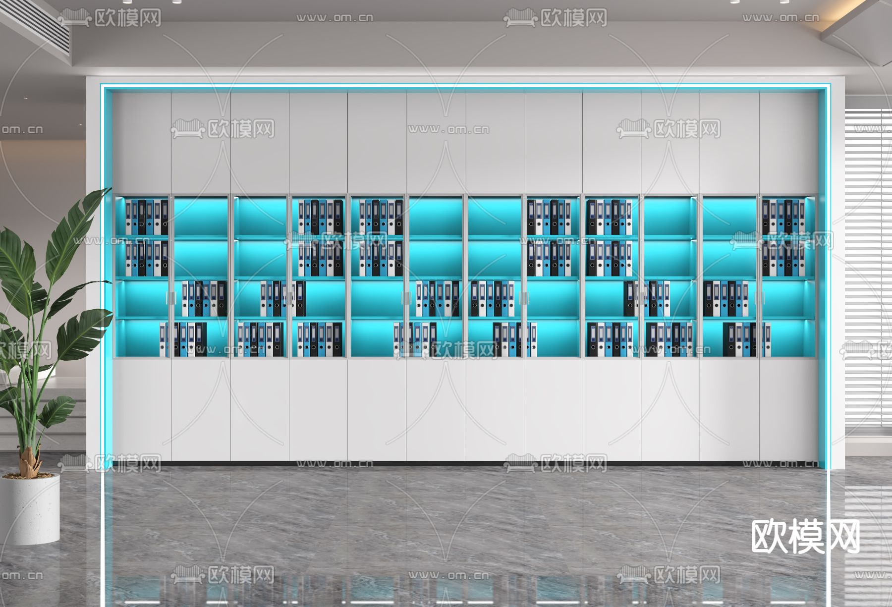 现代资料柜 文件柜 档案柜3d模型下载