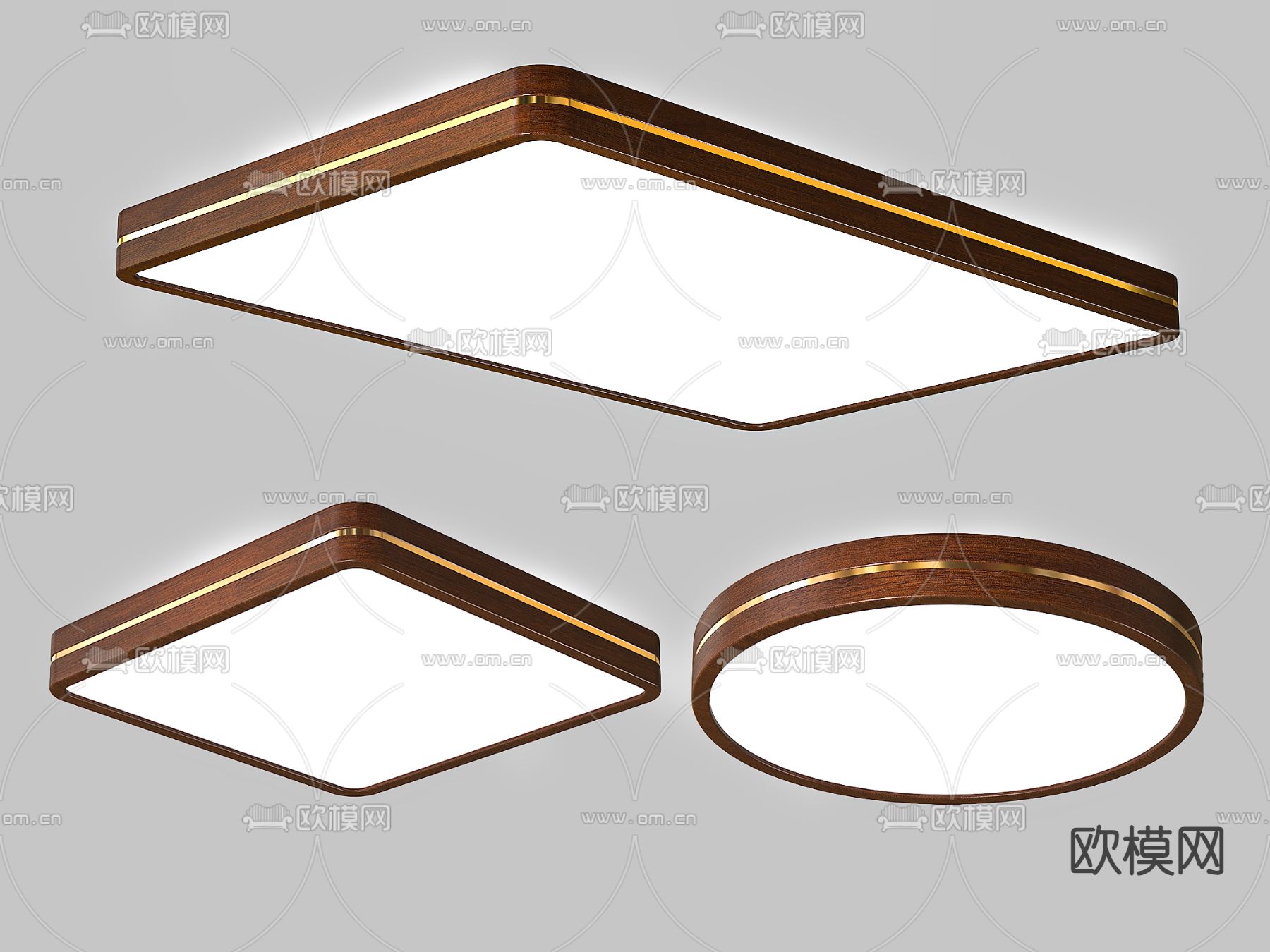 新中式吸顶灯3d模型下载