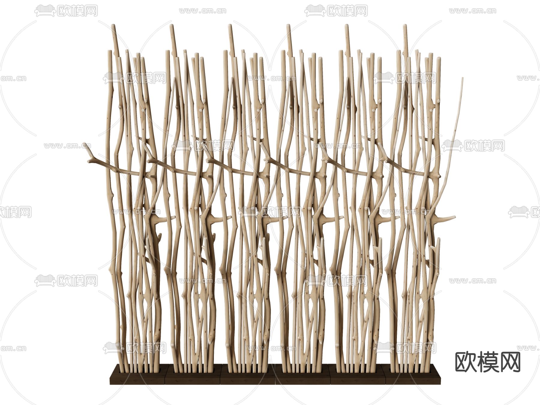 隔断 栅栏 木栅栏 屏风su模型下载（渲染图1）
