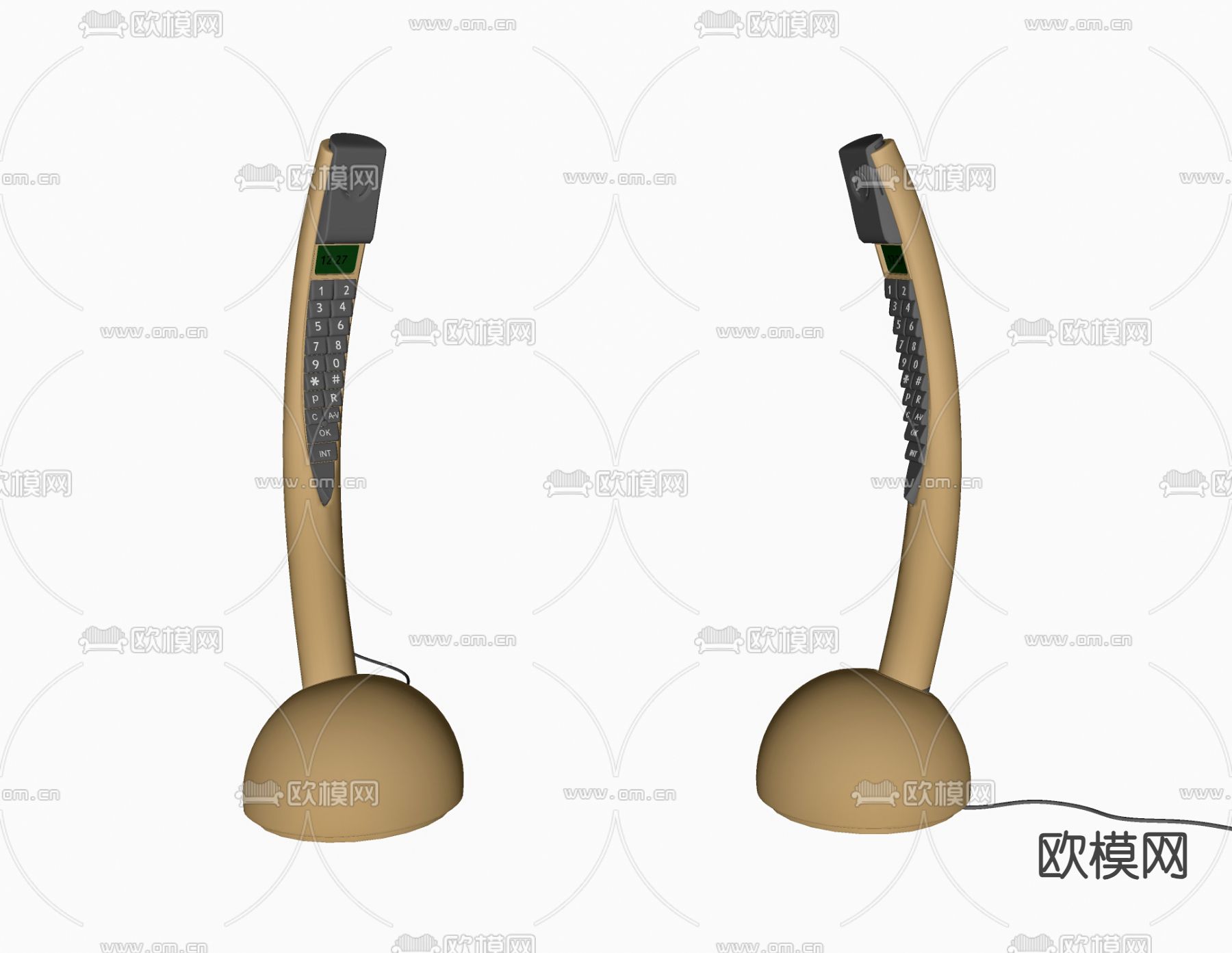 电话 座机 固定手机su模型下载（渲染图2）