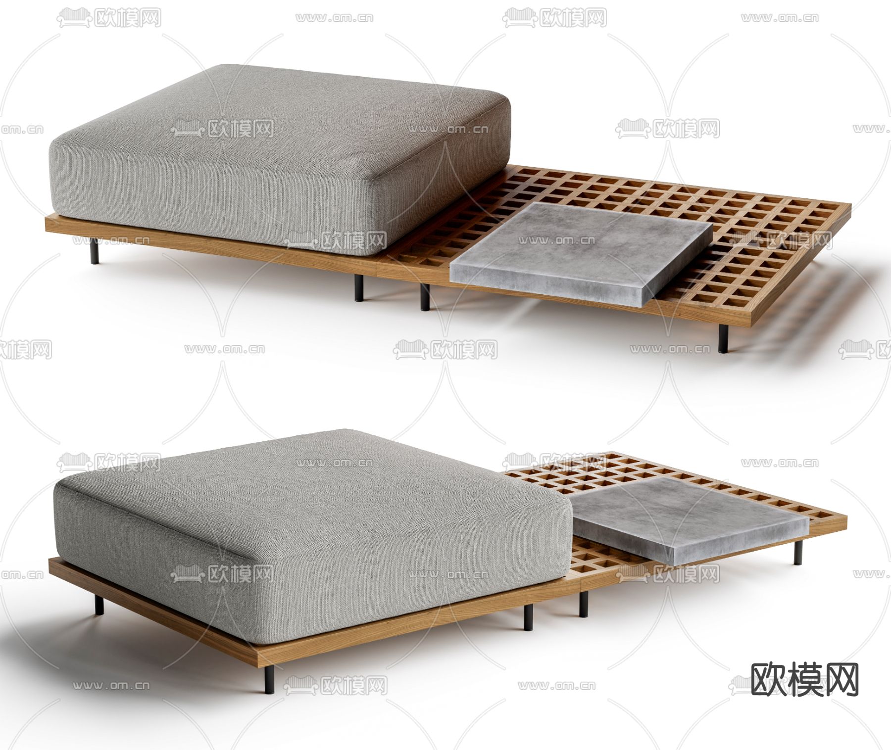 MINOTTI 户外沙发 沙发凳 脚踏su模型