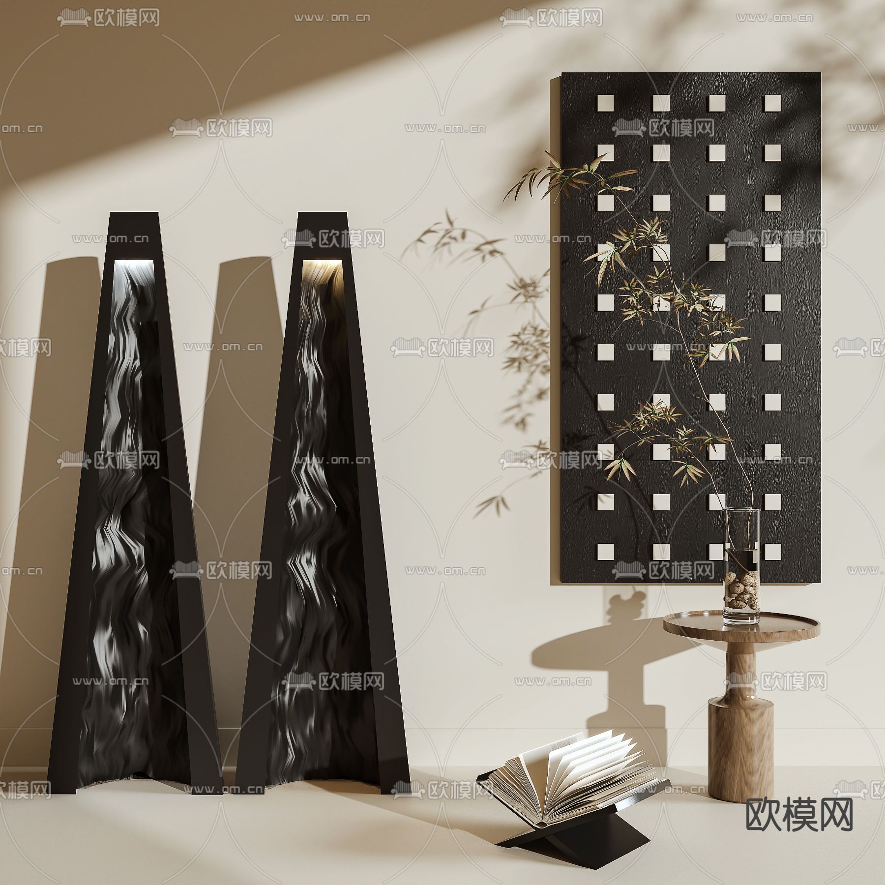 中古风落地灯3d模型下载