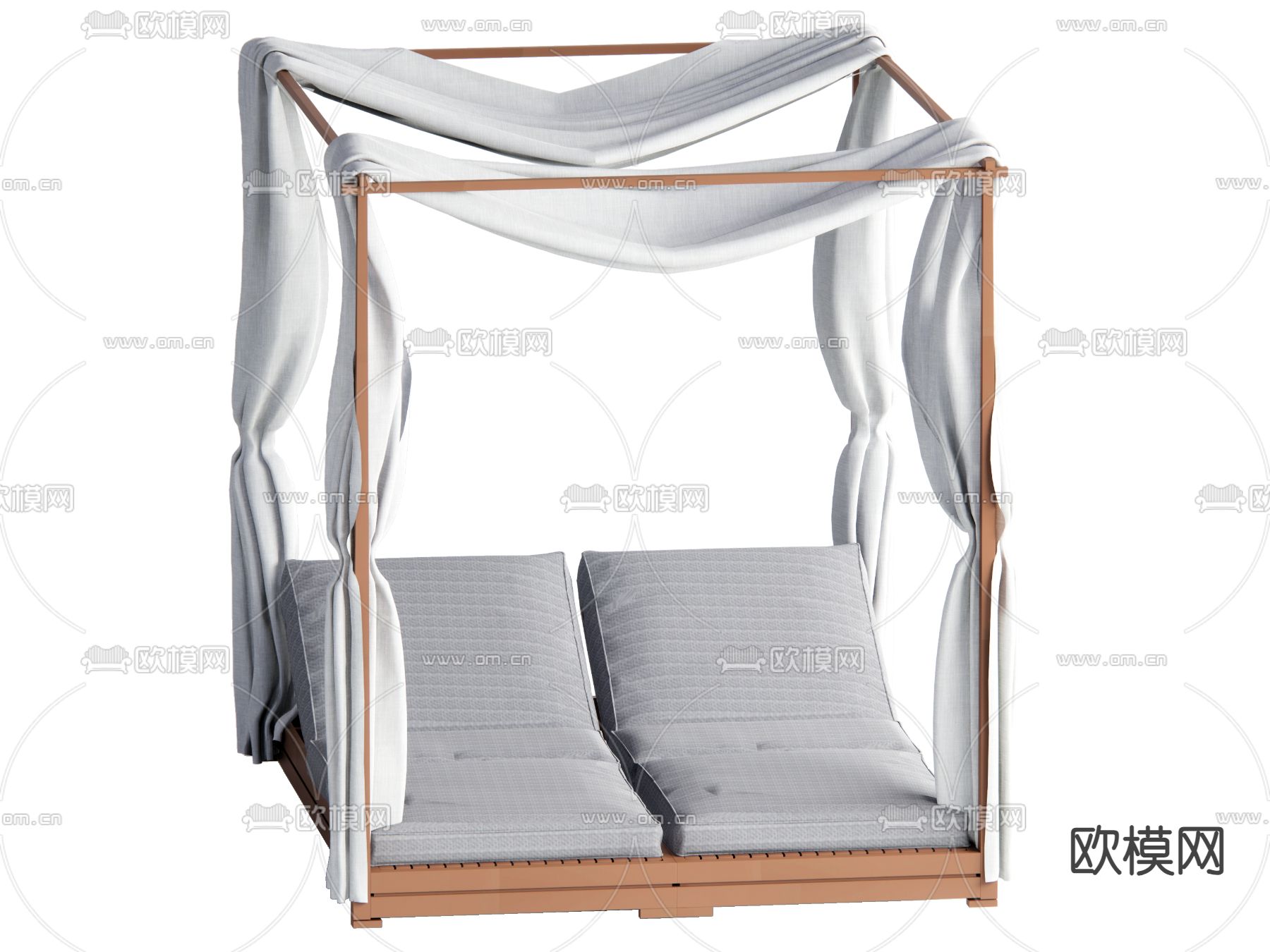 双人躺椅su模型下载（渲染图1）