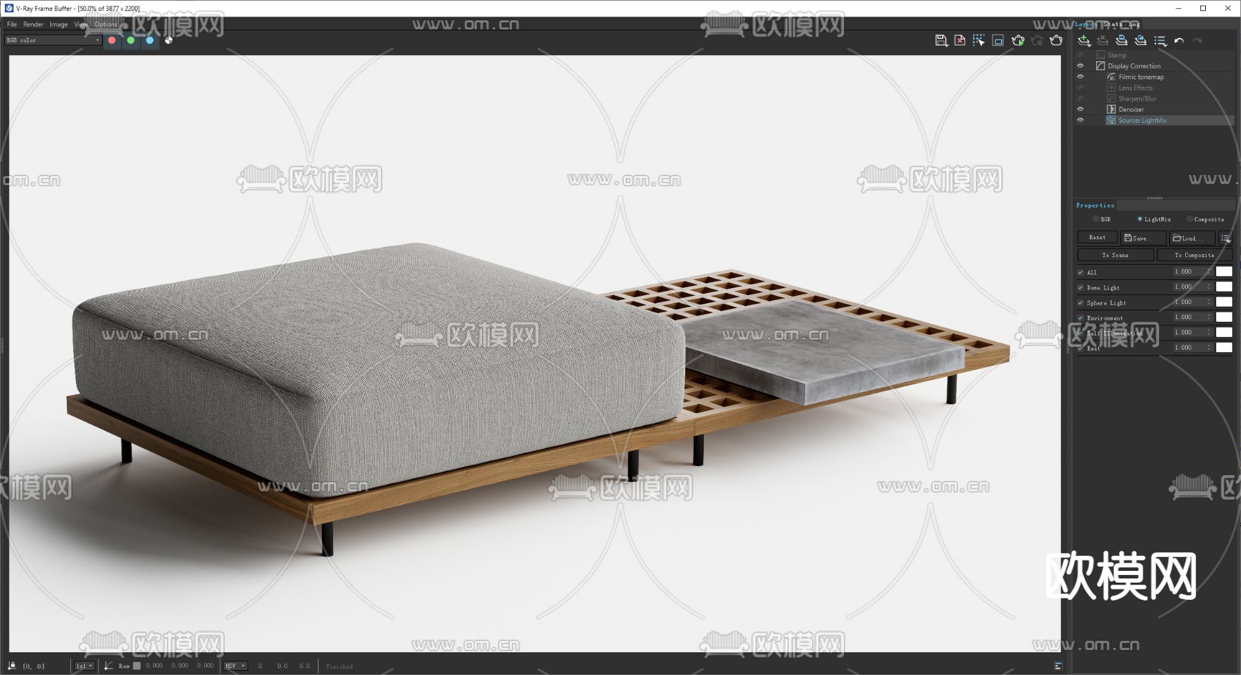 MINOTTI 户外沙发 沙发凳 脚踏su模型