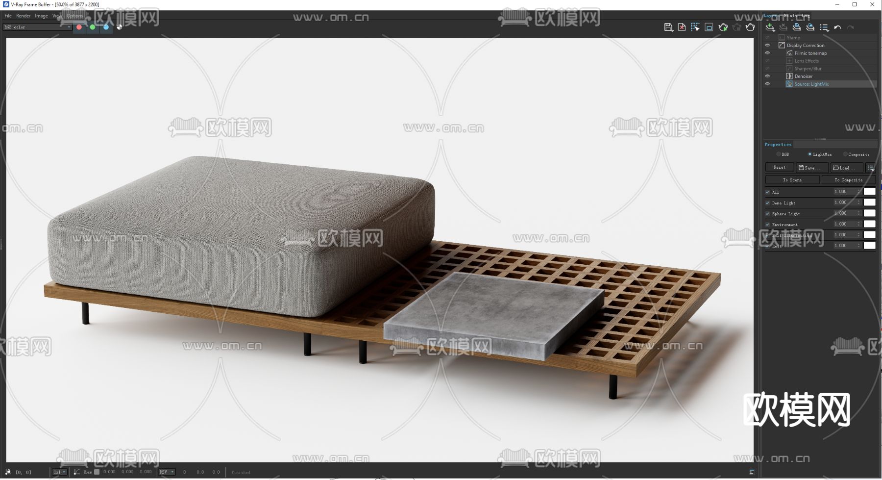 MINOTTI 户外沙发 沙发凳 脚踏su模型